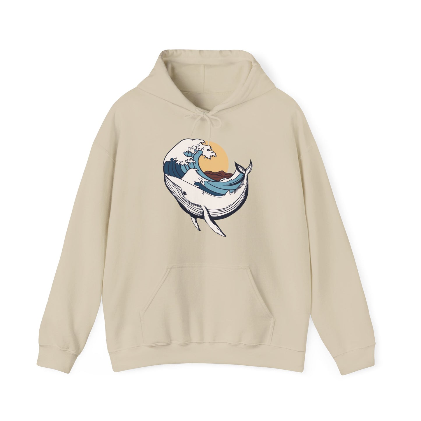 Whale and Ocean Waves With Sun Hoodie