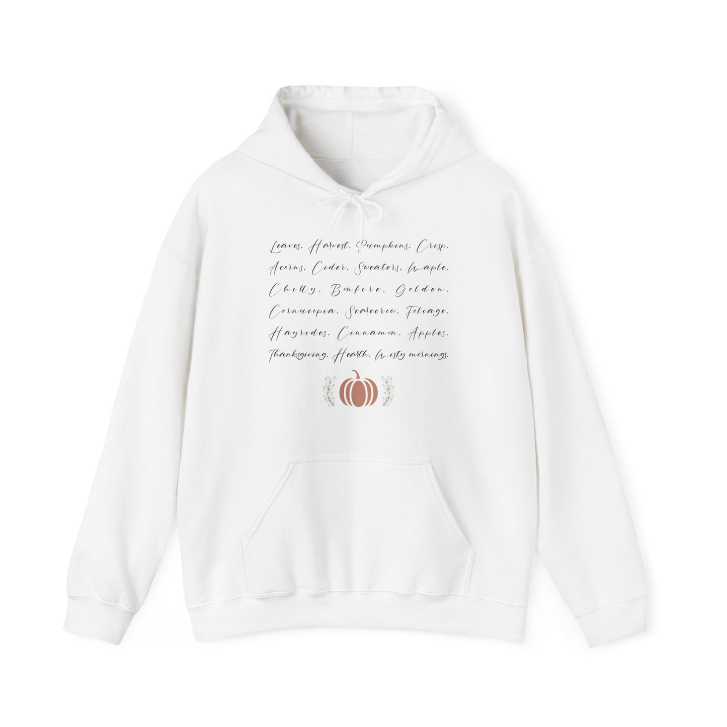 Minimalist Fall Words Hoodie