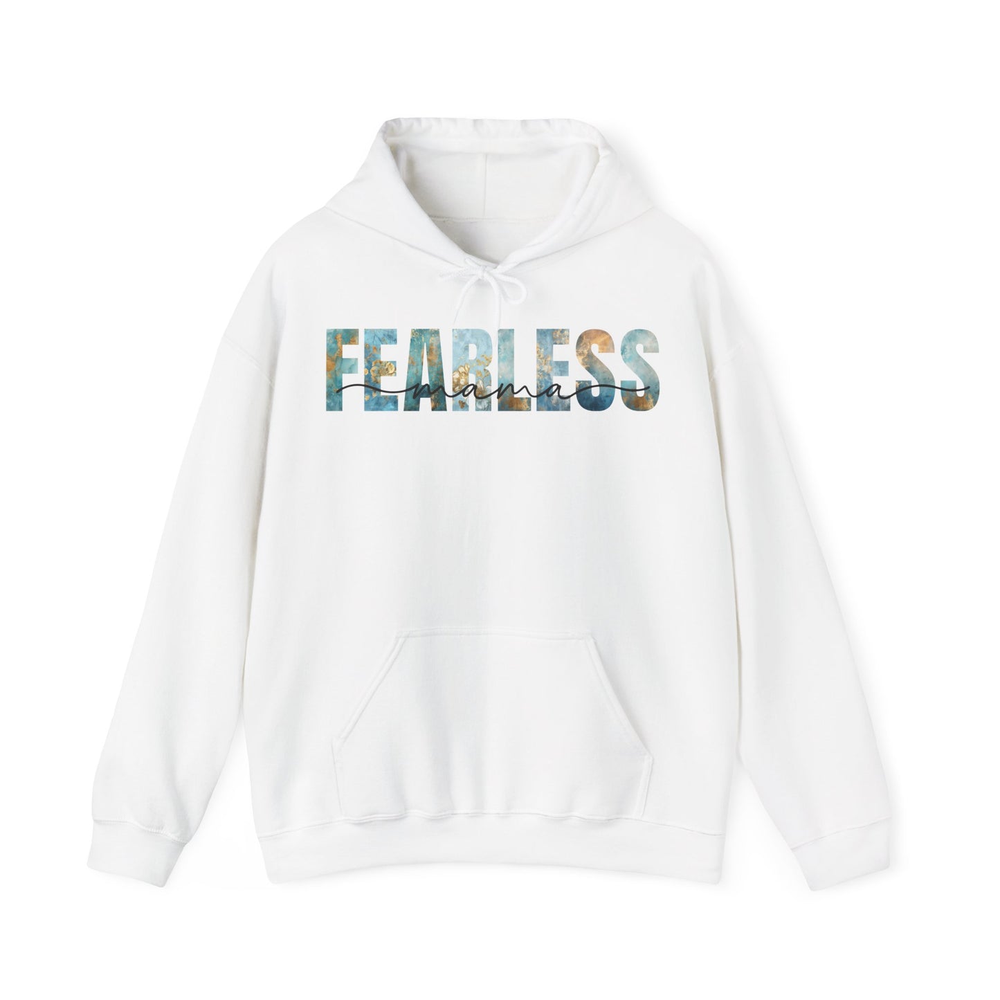 Fearless Mama Blue & Golden Patterns Hoodie