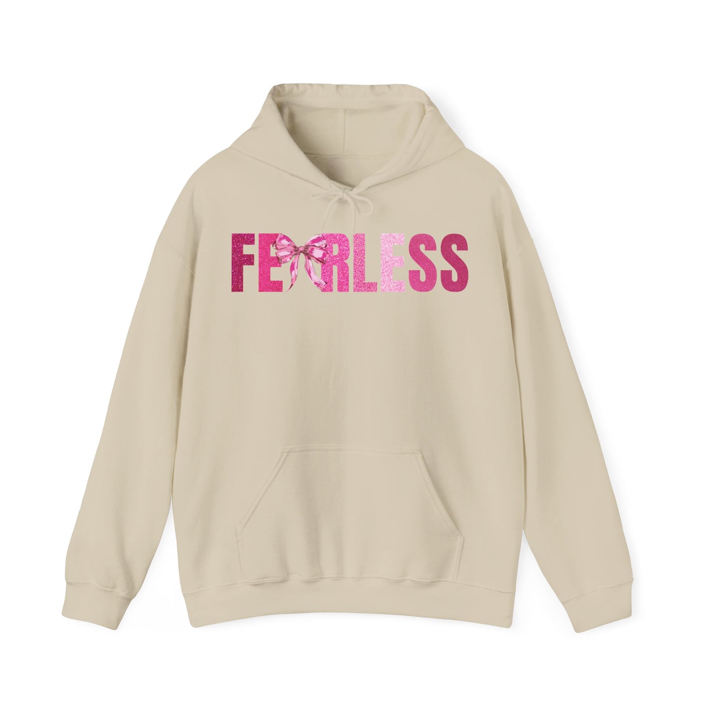 Fearless Glitter Pink Coquette Bow Hoodie
