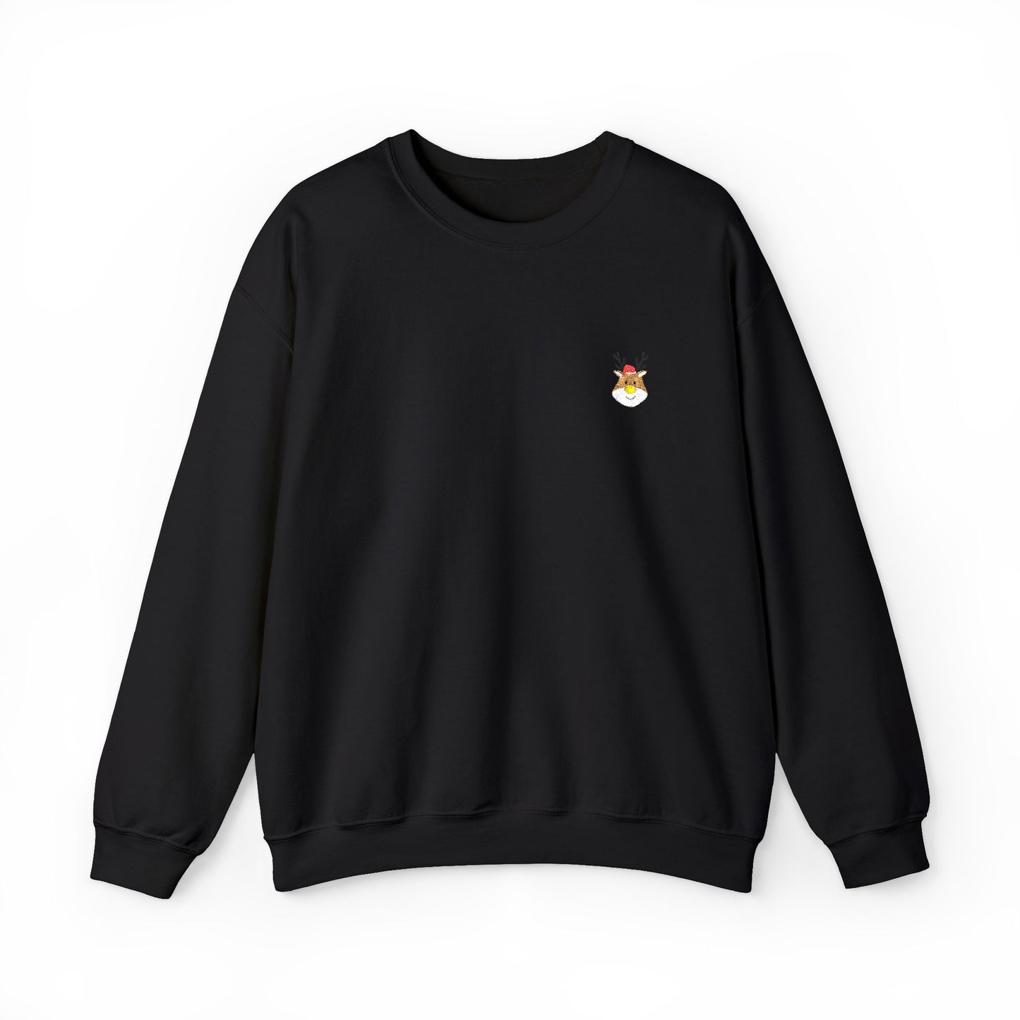 Embroidered Cartoon Reindeer Sweatshirt