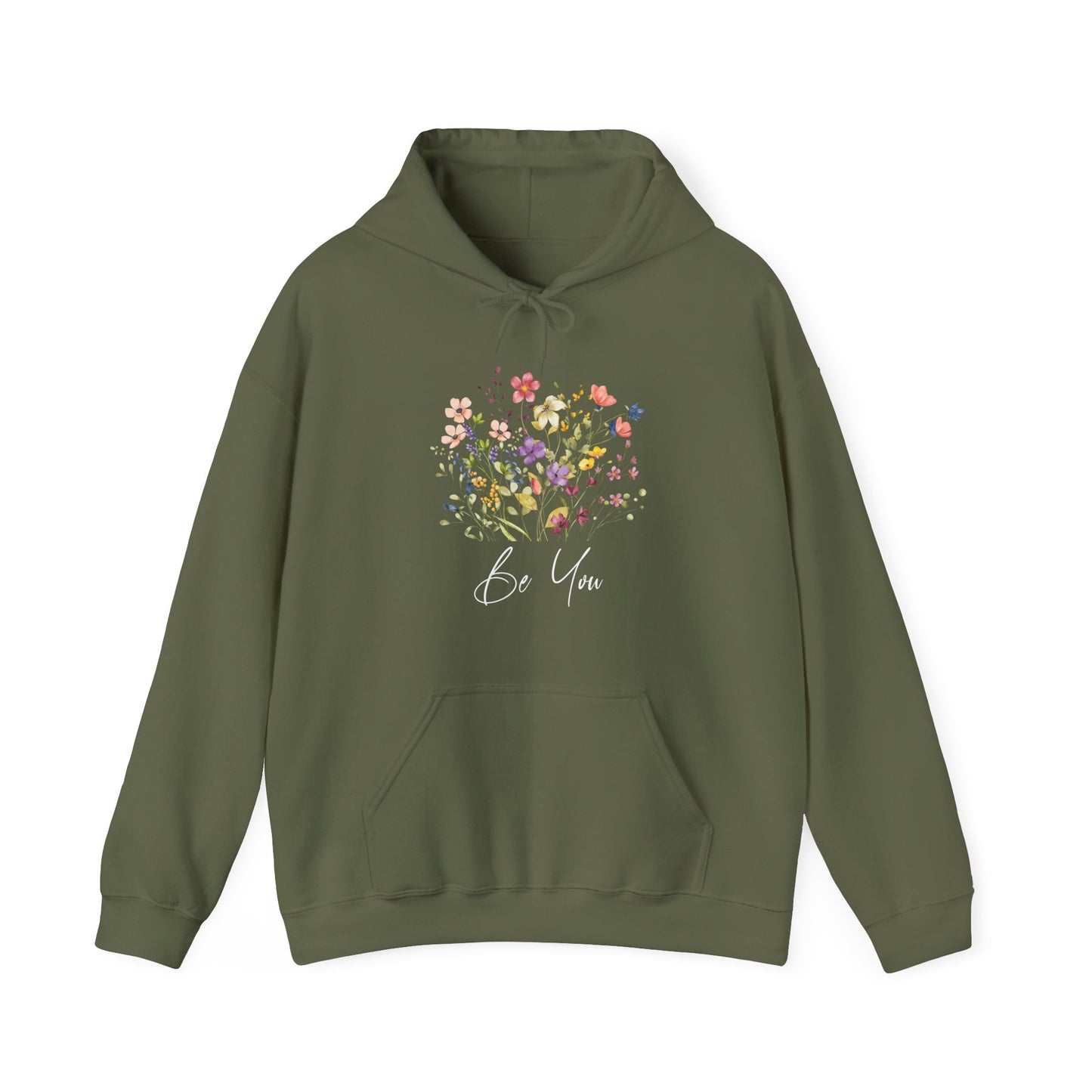 Be You Colorful Wildflowers Graphic Hoodie