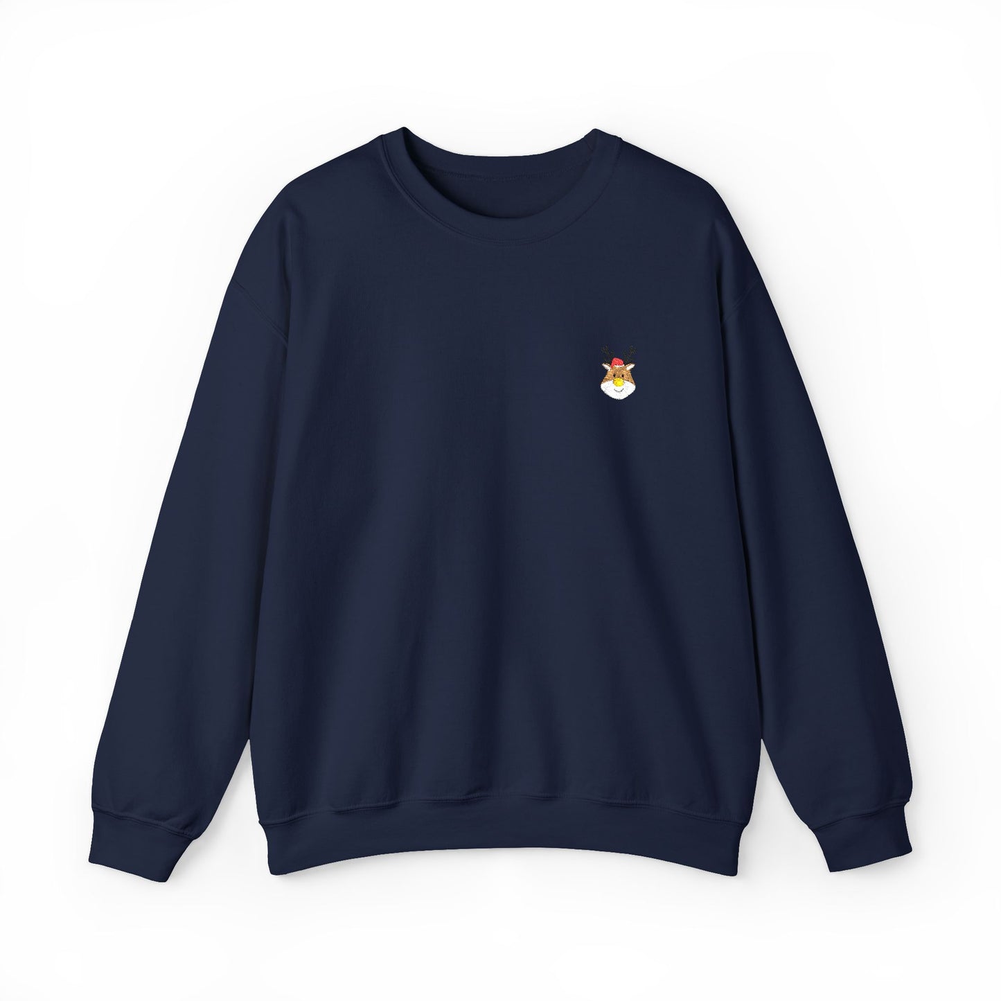 Embroidered Cartoon Reindeer Sweatshirt