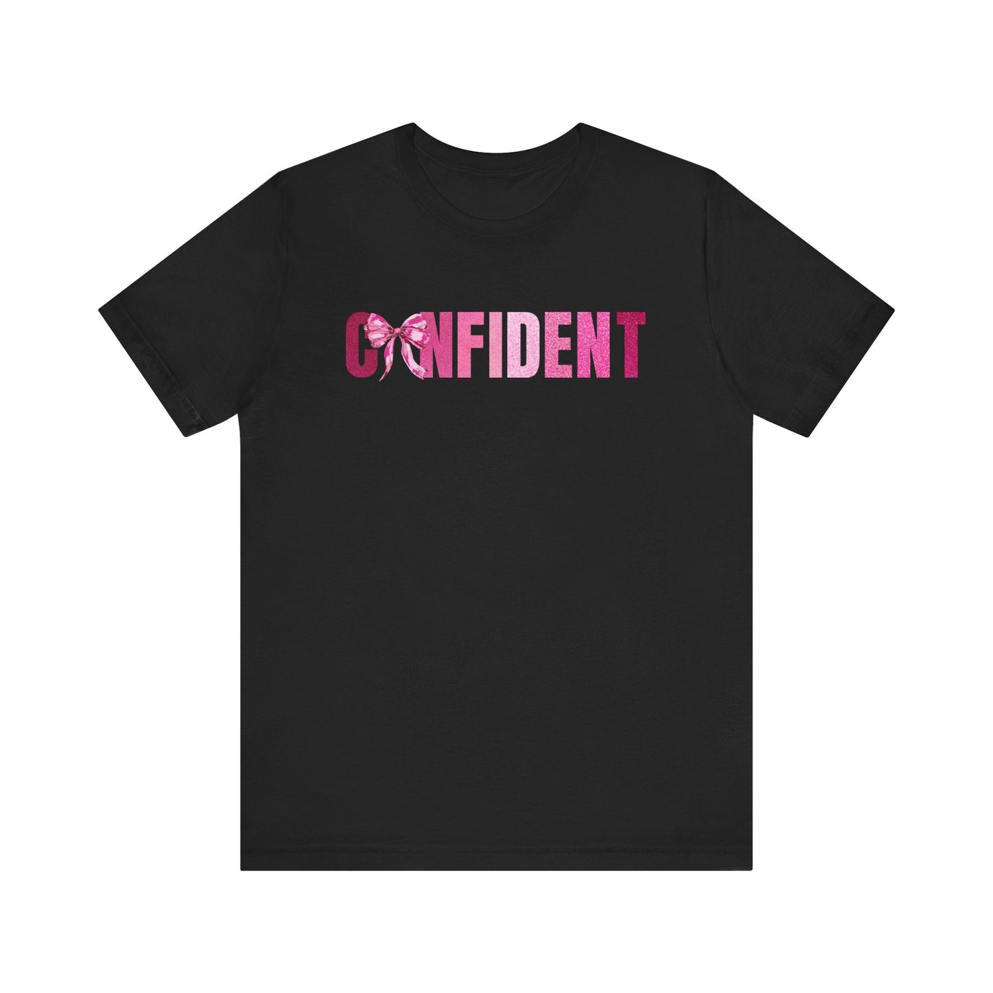 Confident Glitter Pink Coquette Bow T-shirt