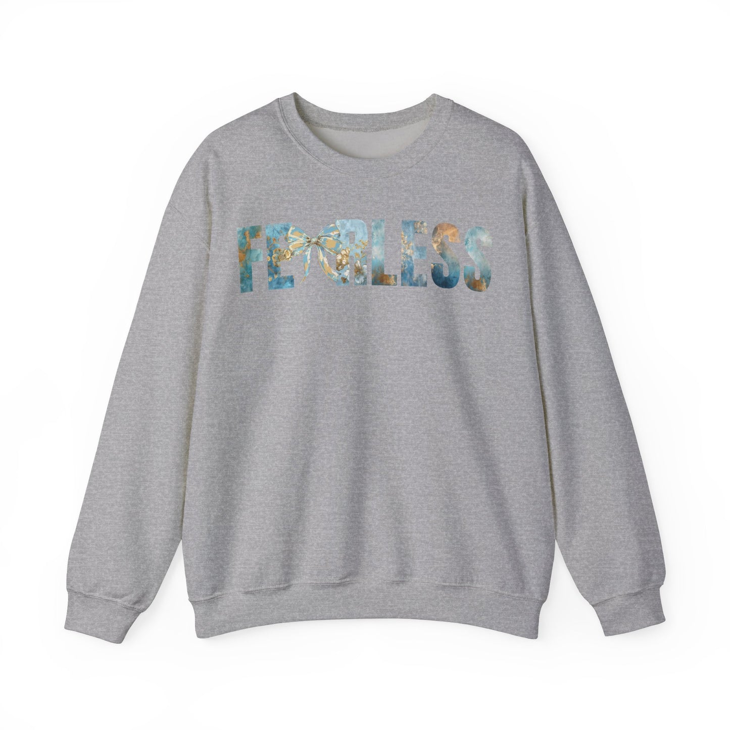 Fearless Golden and Blue Coquette Bow Sweatshirt