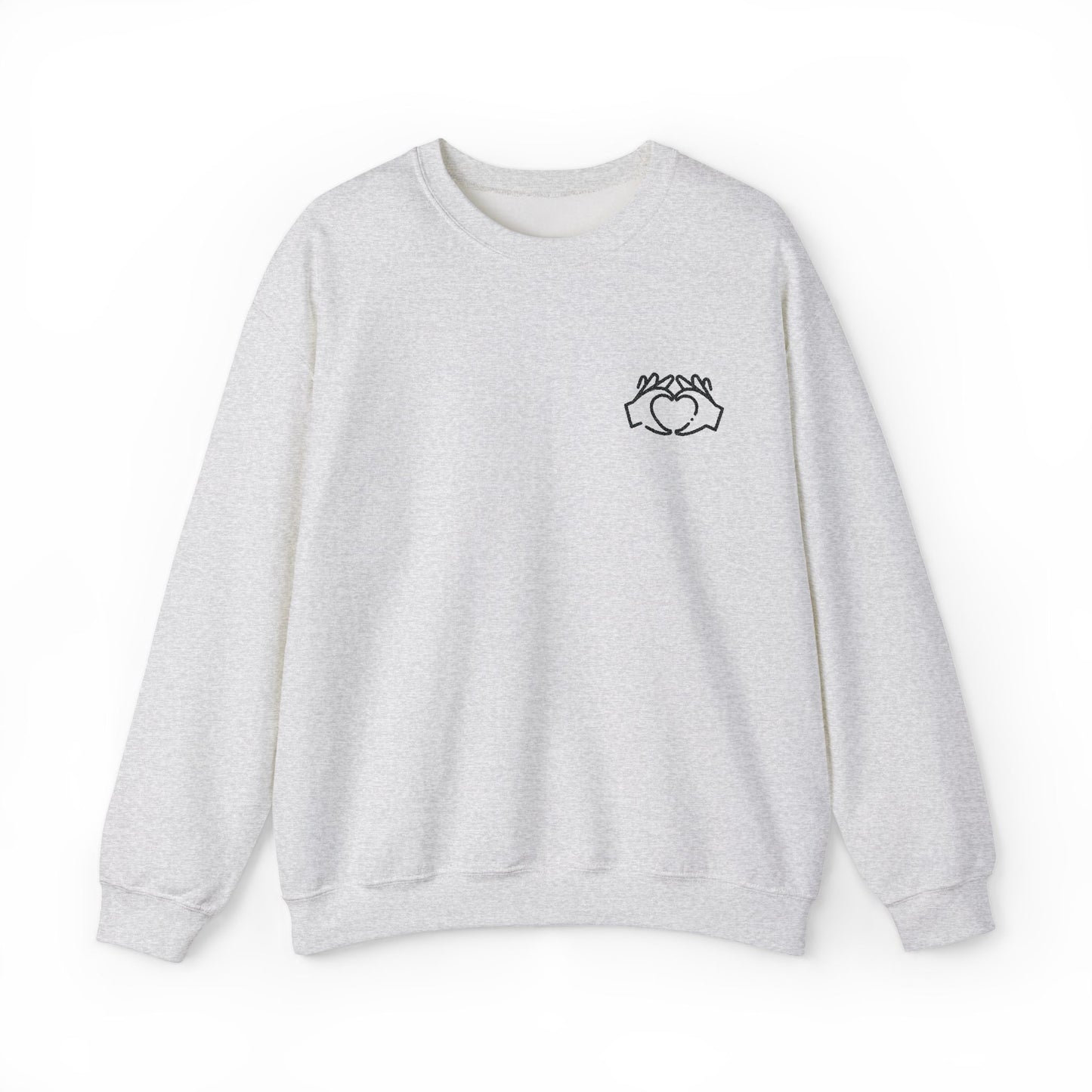 Embroidered Heart Hands Sweatshirt