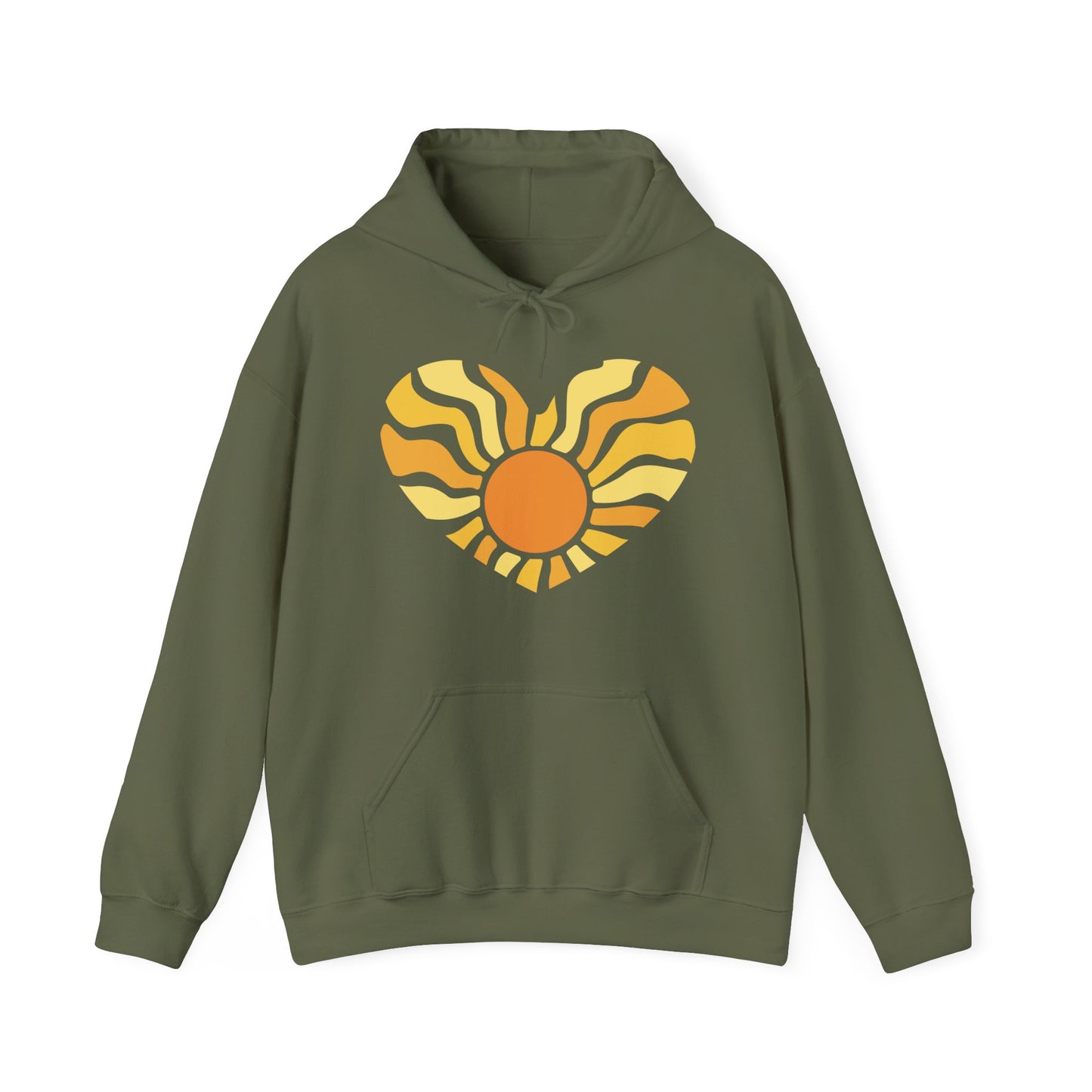 Sun In Heart Shape Graphic Hoodie