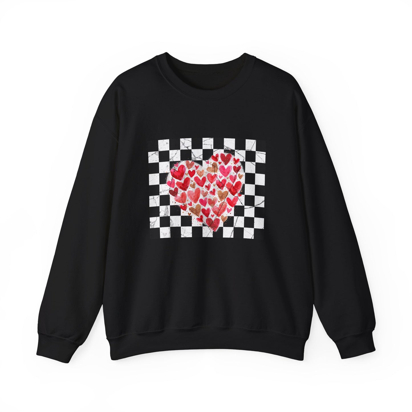 Retro Checkered Heart Sweatshirt