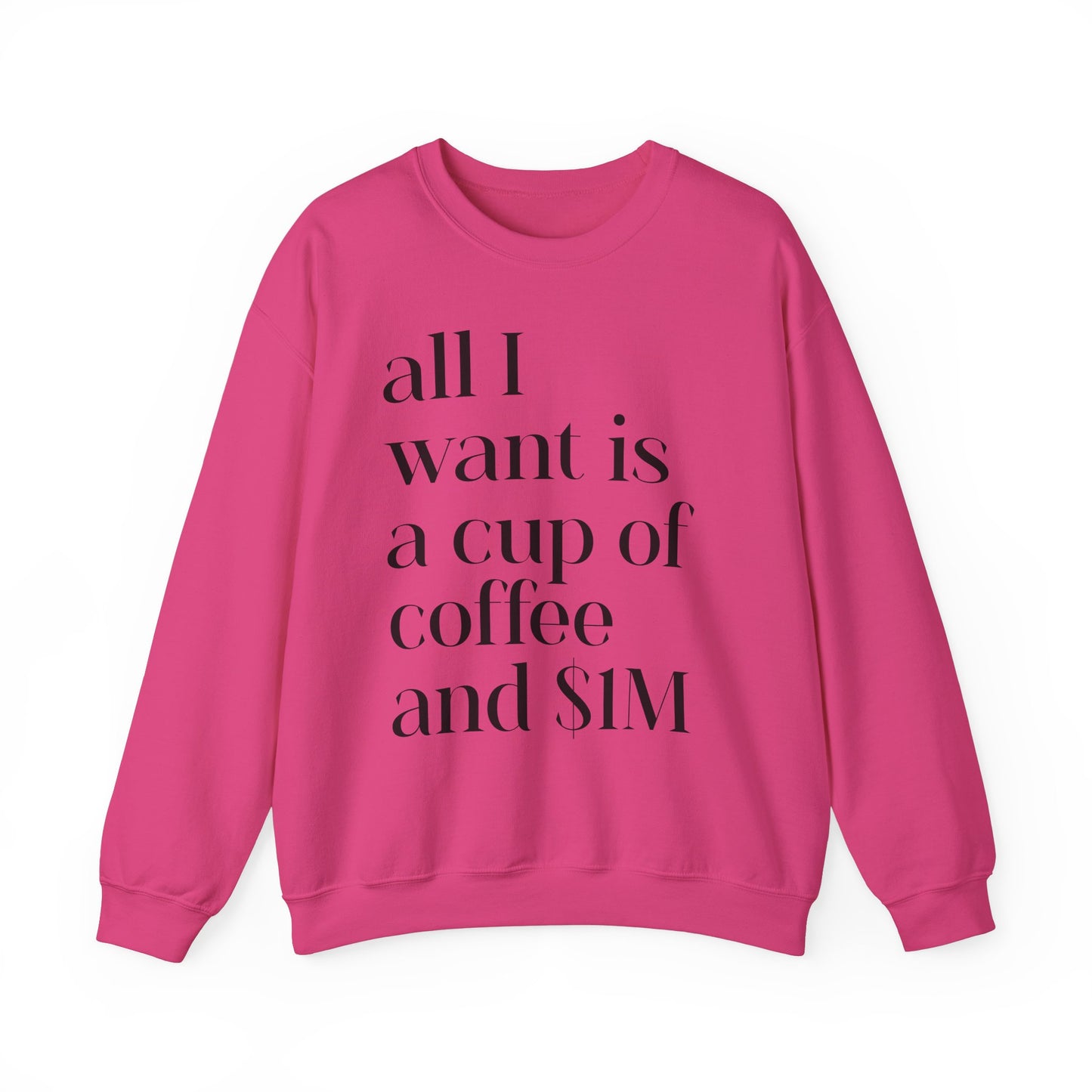 All I Want Is a Cup of Coffee and 1M Dollars Sweatshirt