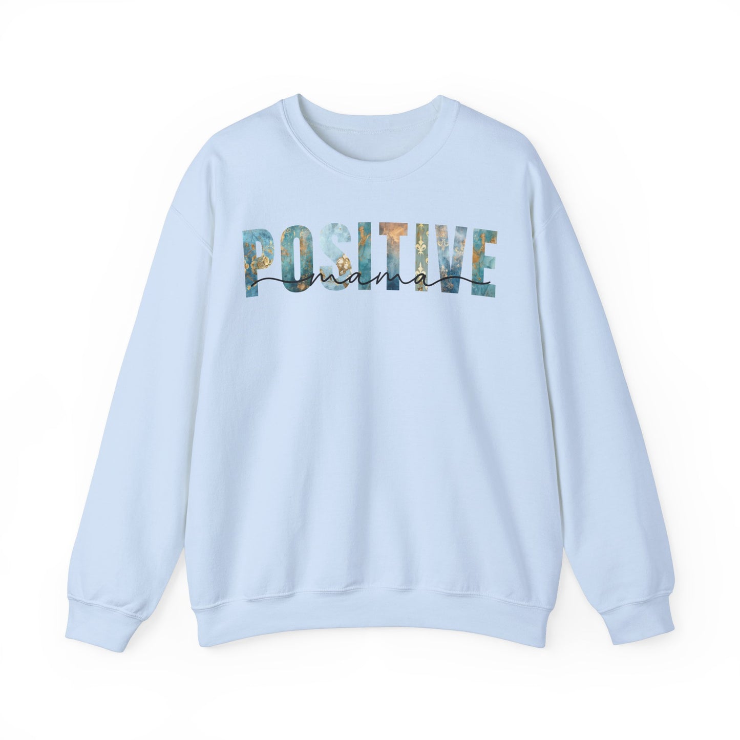 Positive Mama Blue Golden Patterns Sweatshirt