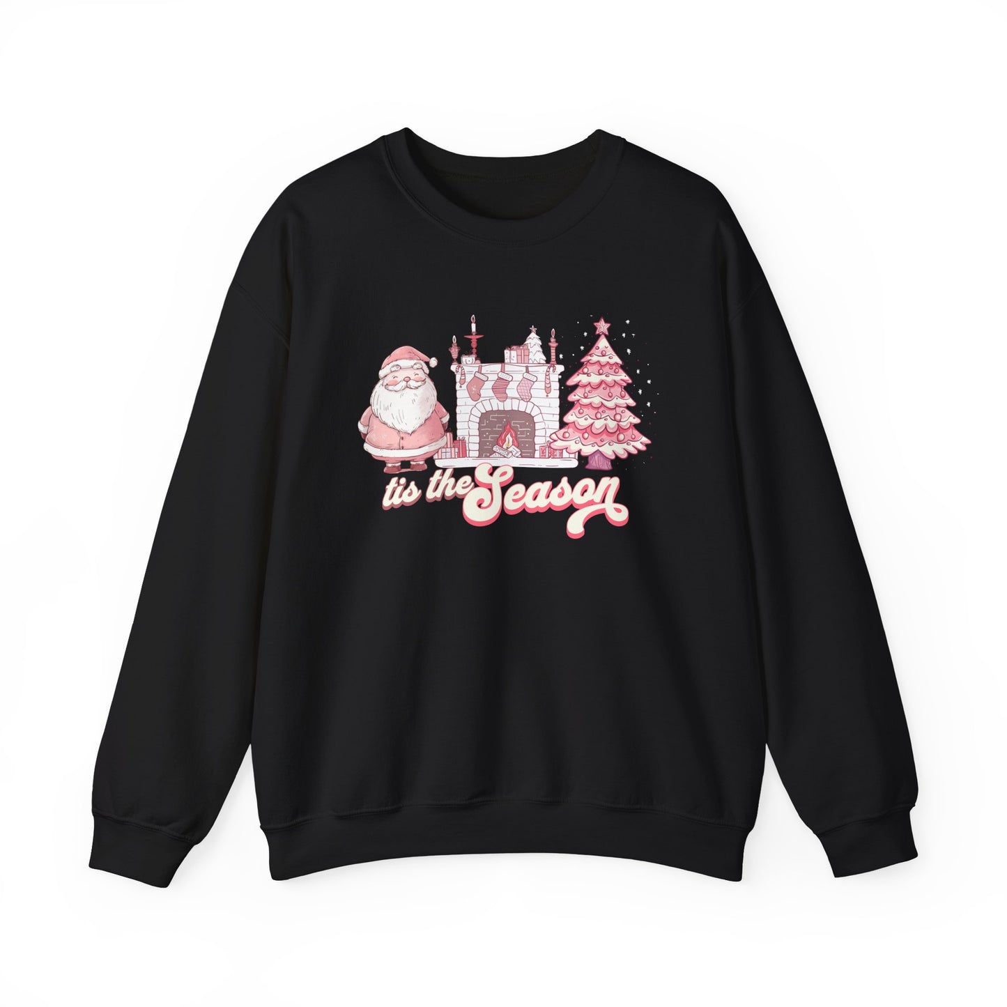 Tis The Season Cute Pink Christmas Graphic Sweatshirt