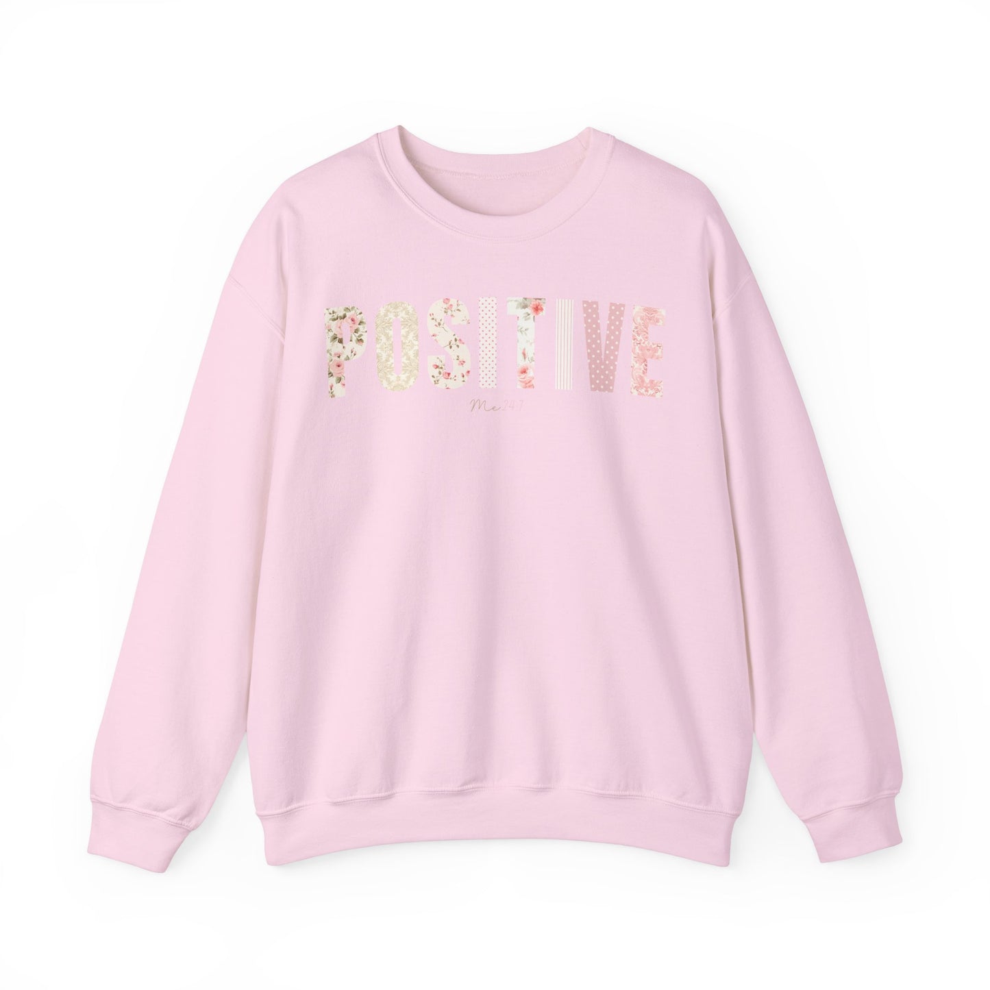 Positive Me 24:7 Pink Floral Patterns Sweatshirt