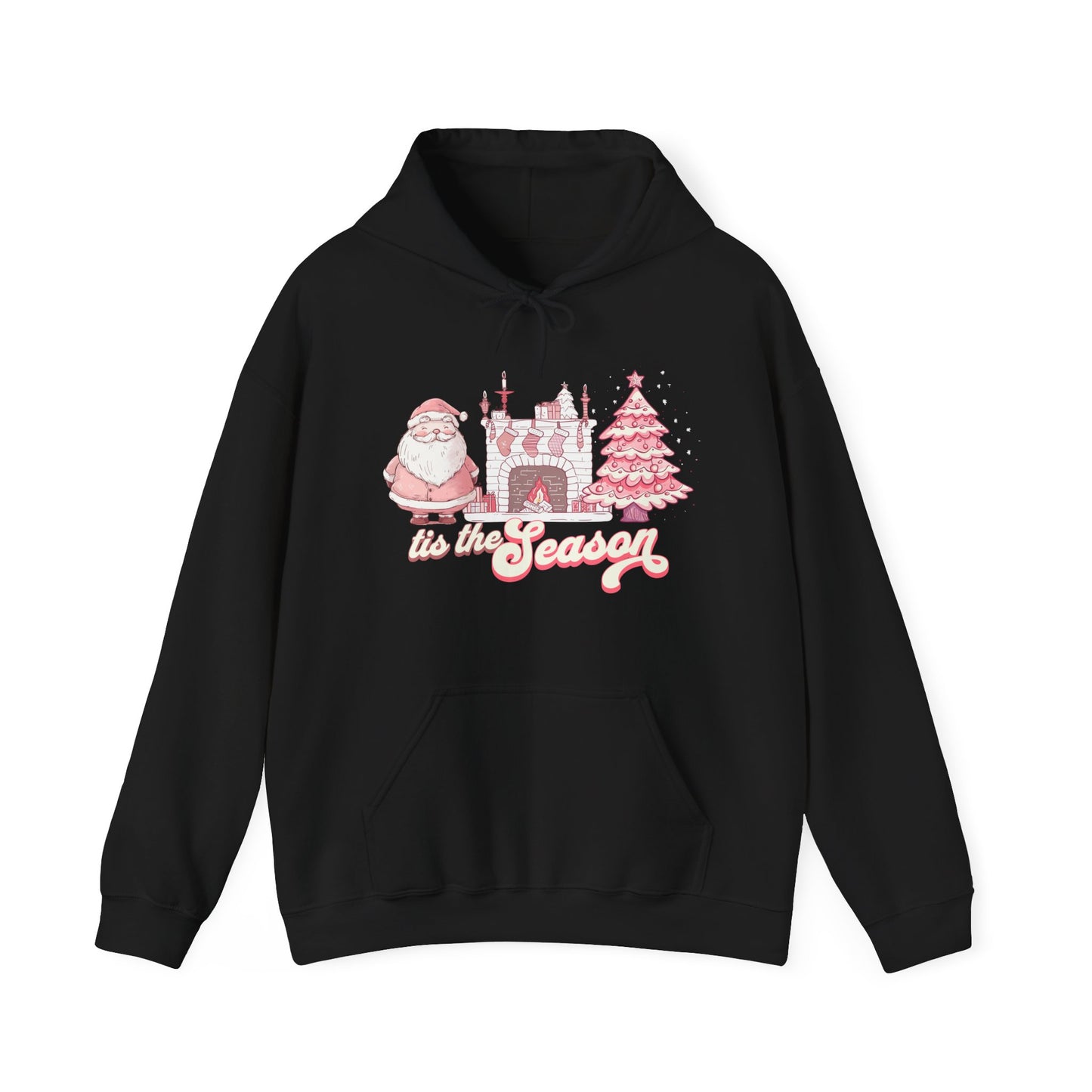 Tis The Season Cute Pink Christmas Graphic Hoodie