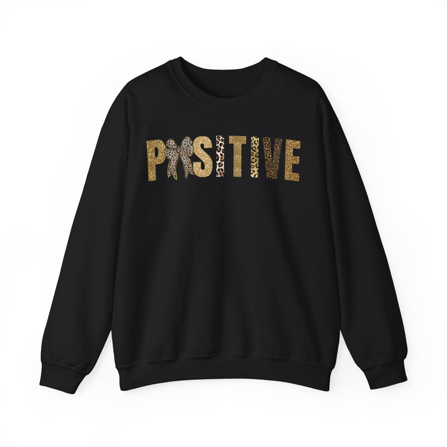 Positive Coquette Bow Glitter Leopard Patterns Sweatshirt