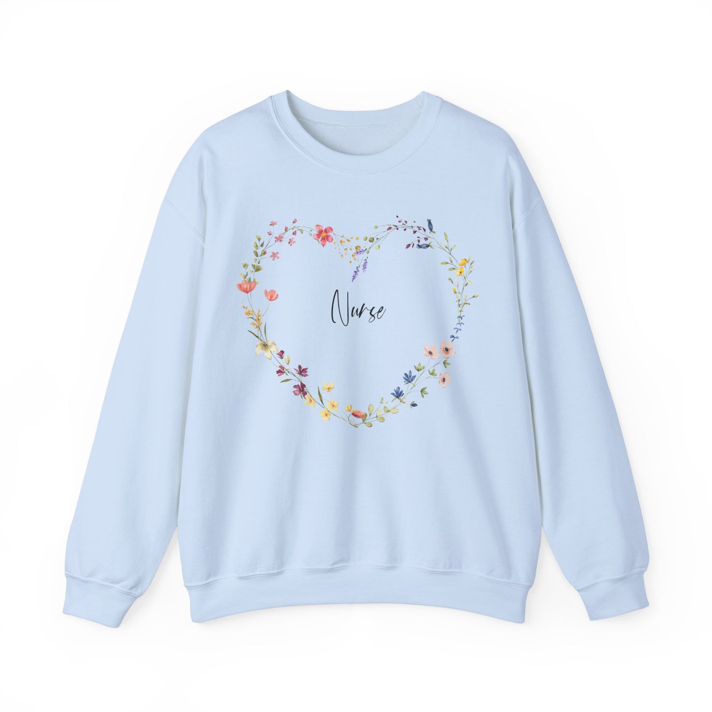 Nurse Wildflowers In Heart Shape Sweatshirt