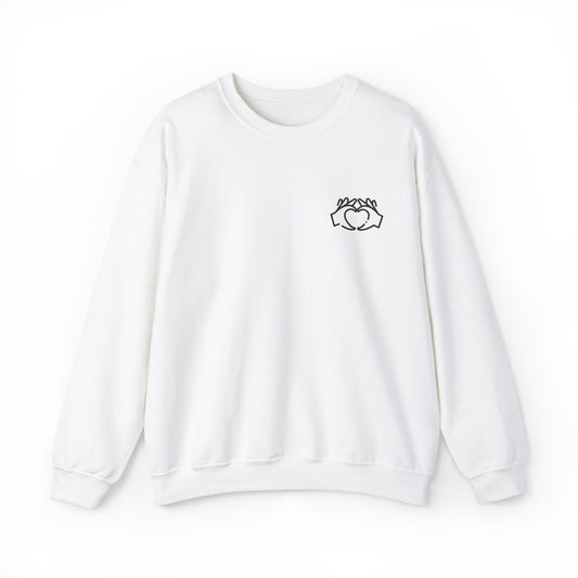 Embroidered Heart Hands Sweatshirt