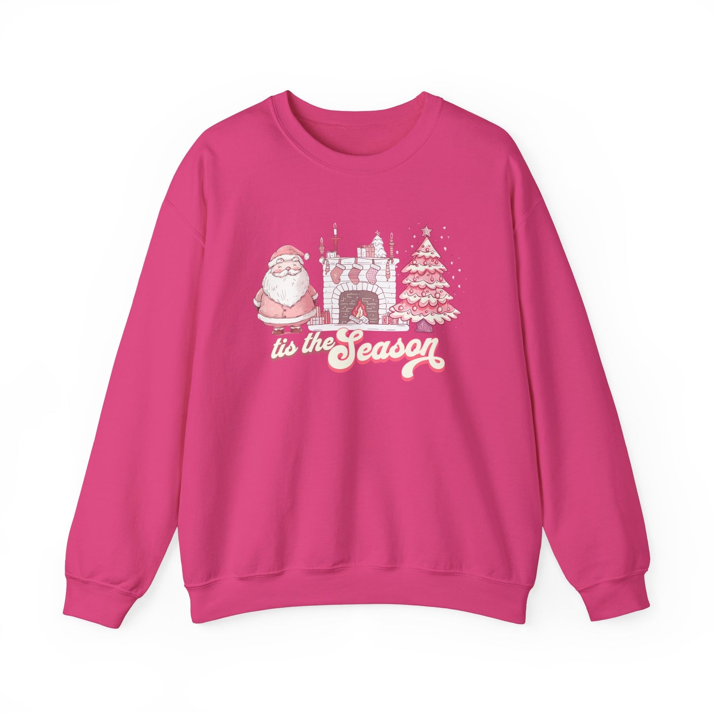 Tis The Season Cute Pink Christmas Graphic Sweatshirt