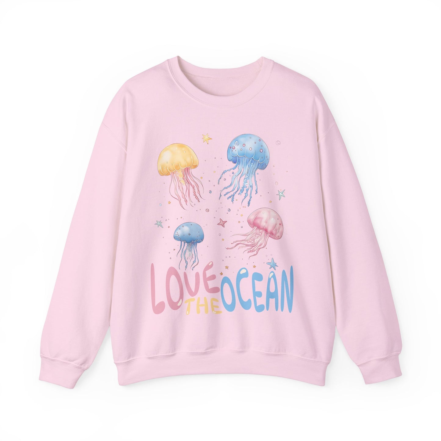 Love The Ocean Jellyfish and Stars Graphic Sweatshirt