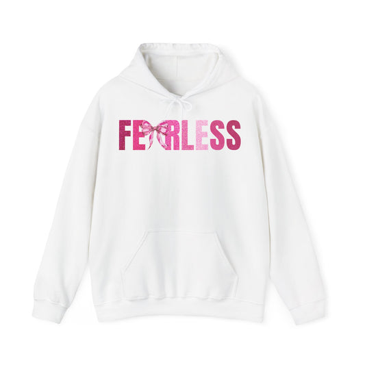 Fearless Glitter Pink Coquette Bow Hoodie