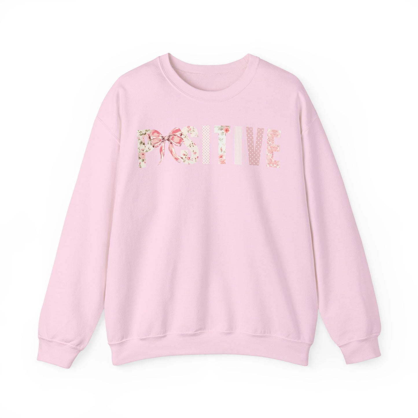 Positive Coquette Bow Pink Floral Patterns Graphic Sweatshirt