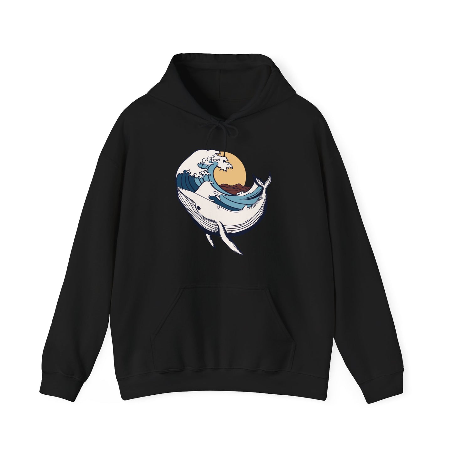 Whale and Ocean Waves With Sun Hoodie