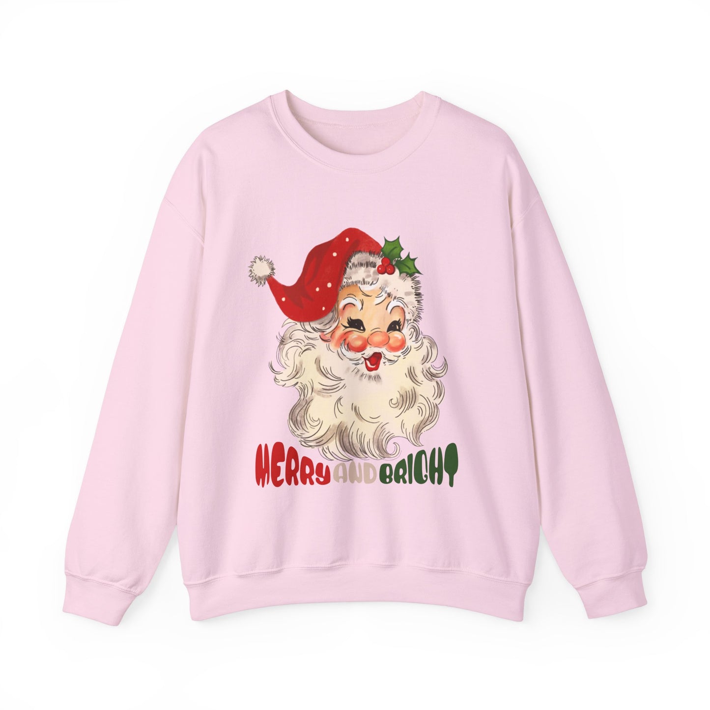 Merry And Bright Cute Santa Sweatshirt