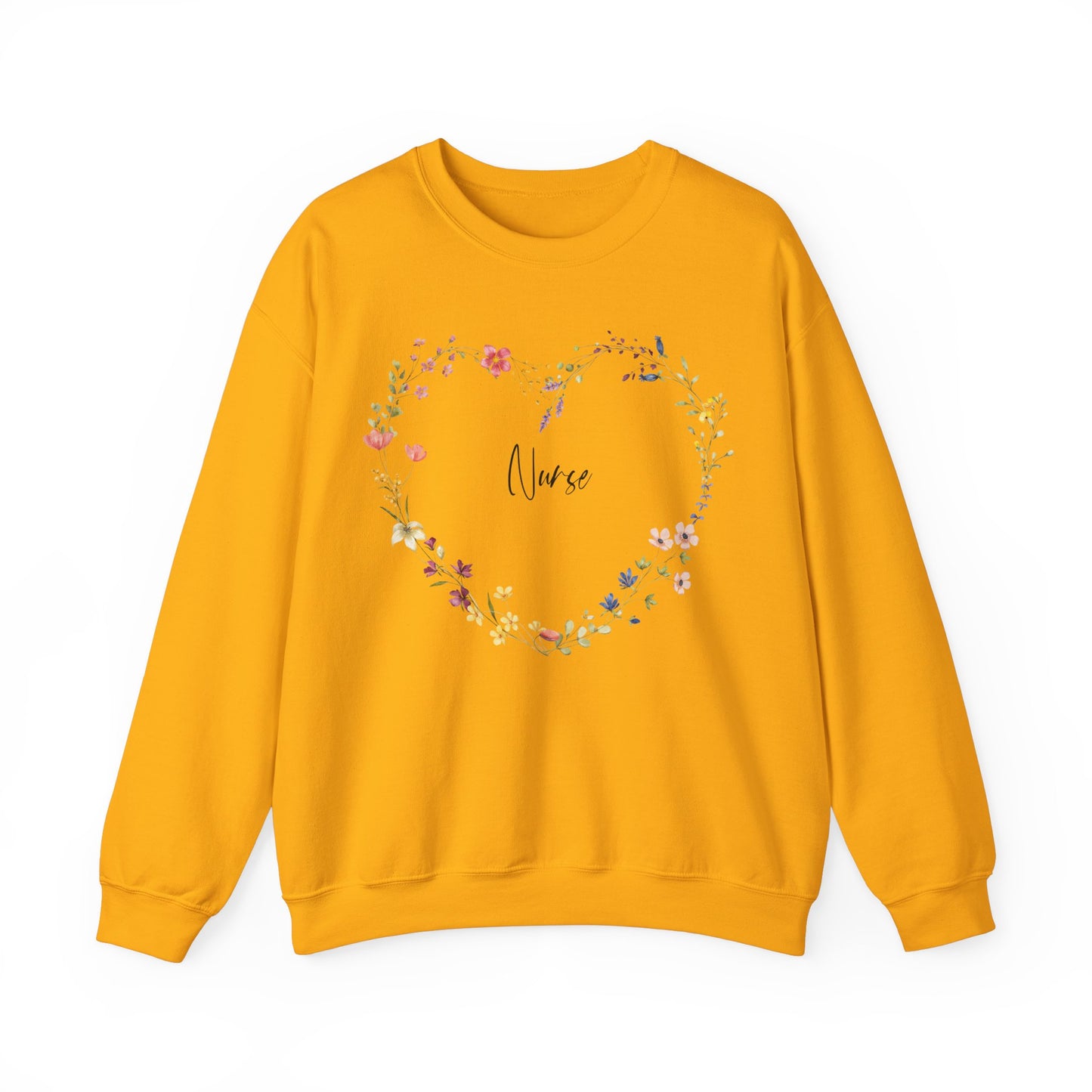 Nurse Wildflowers In Heart Shape Sweatshirt