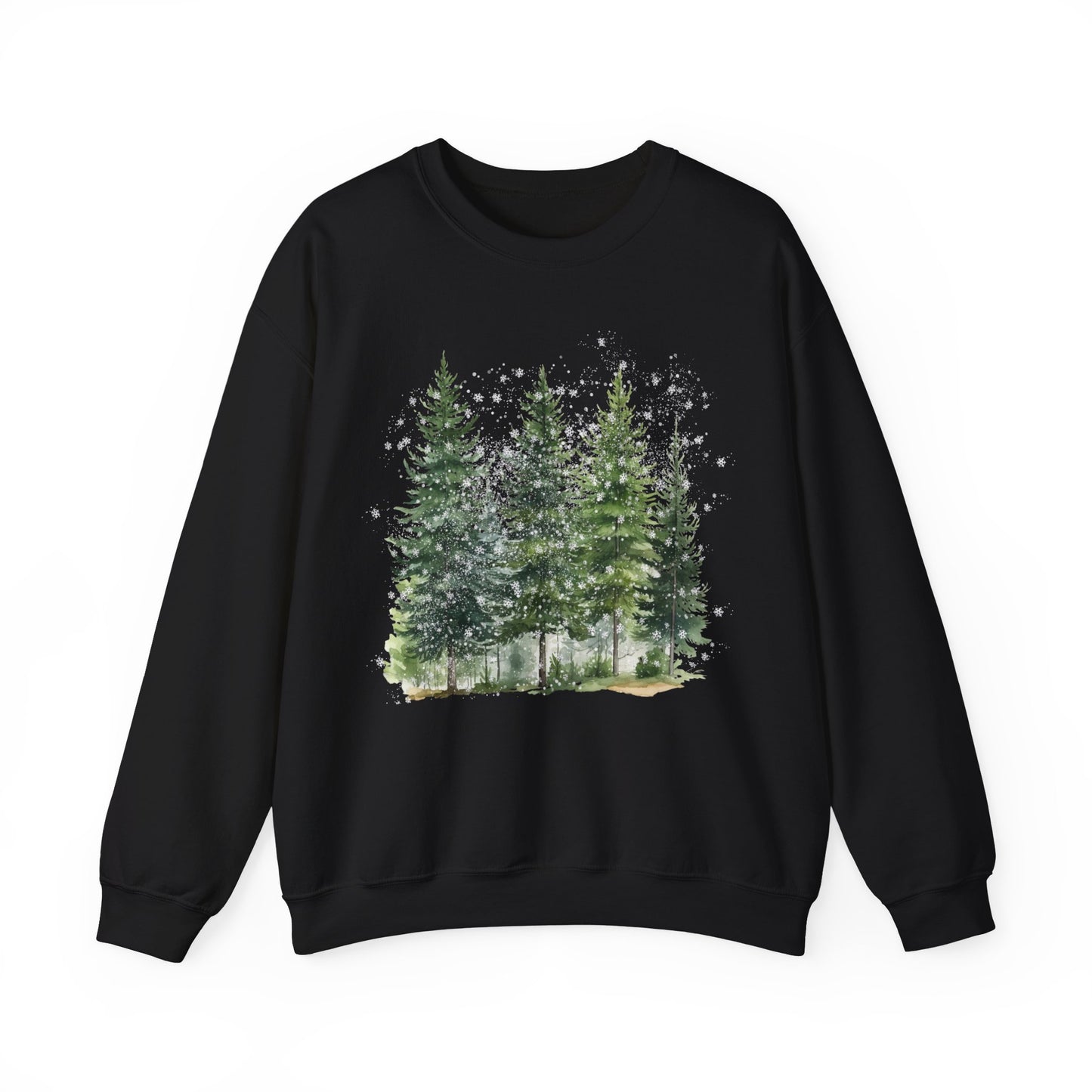 Snowy Pine Trees Graphic Sweatshirt