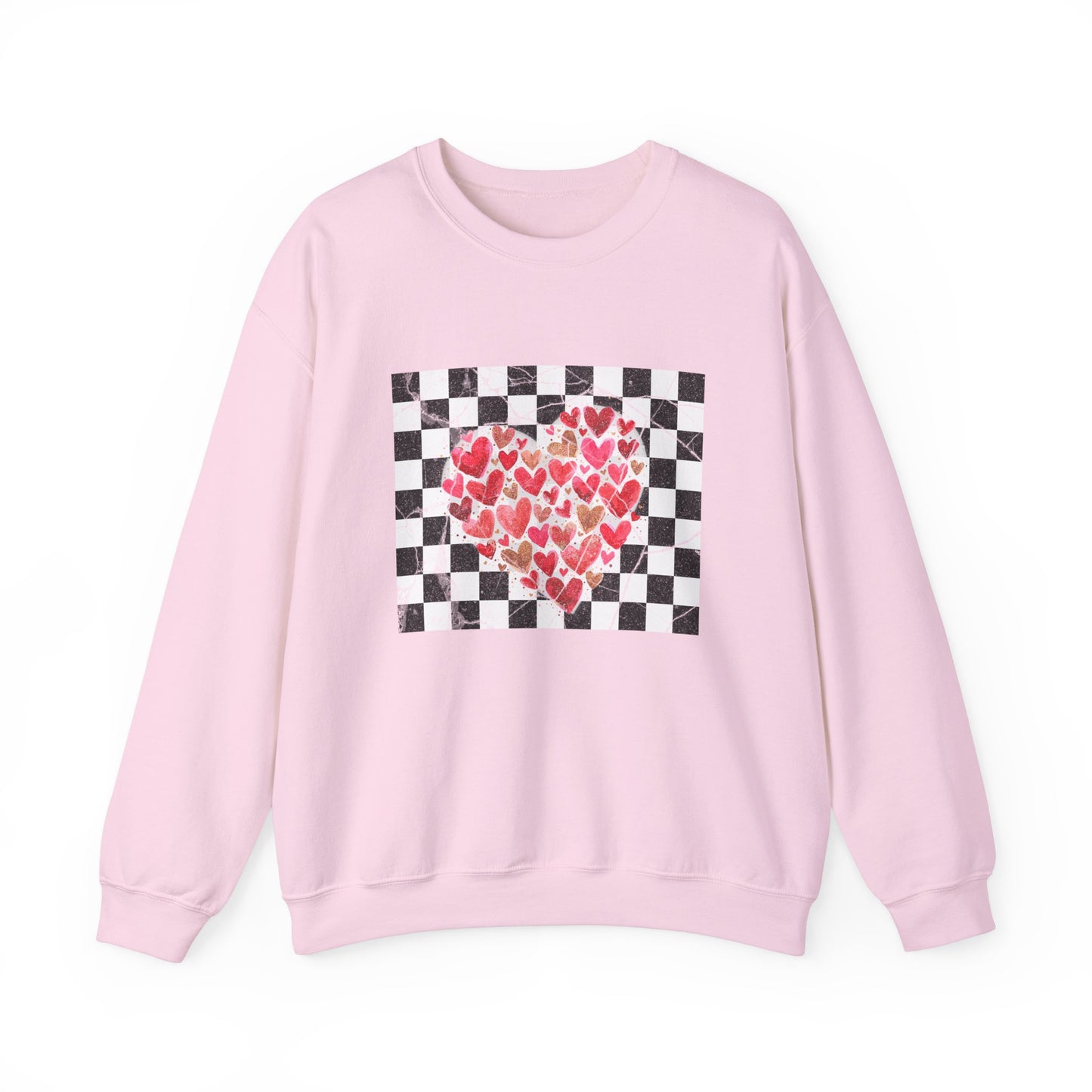 Retro Checkered Heart Sweatshirt