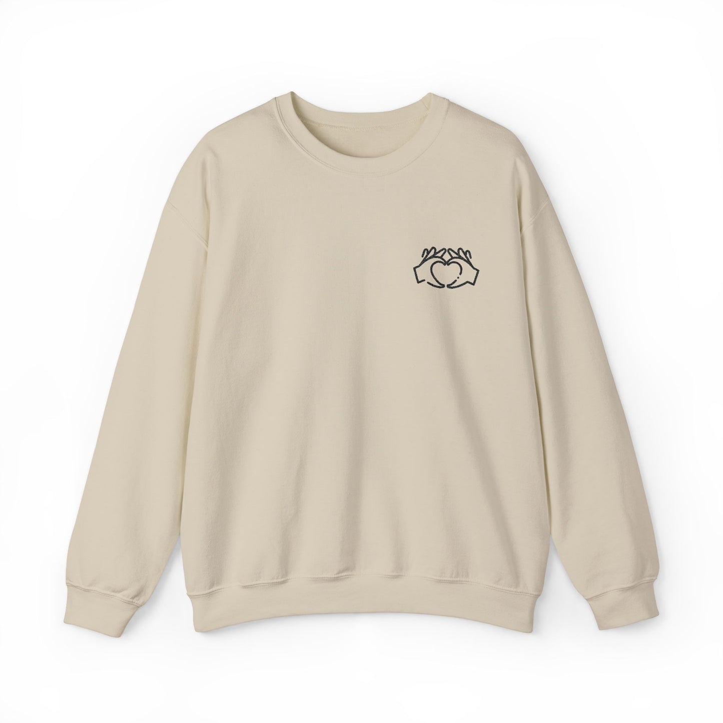 Embroidered Heart Hands Sweatshirt