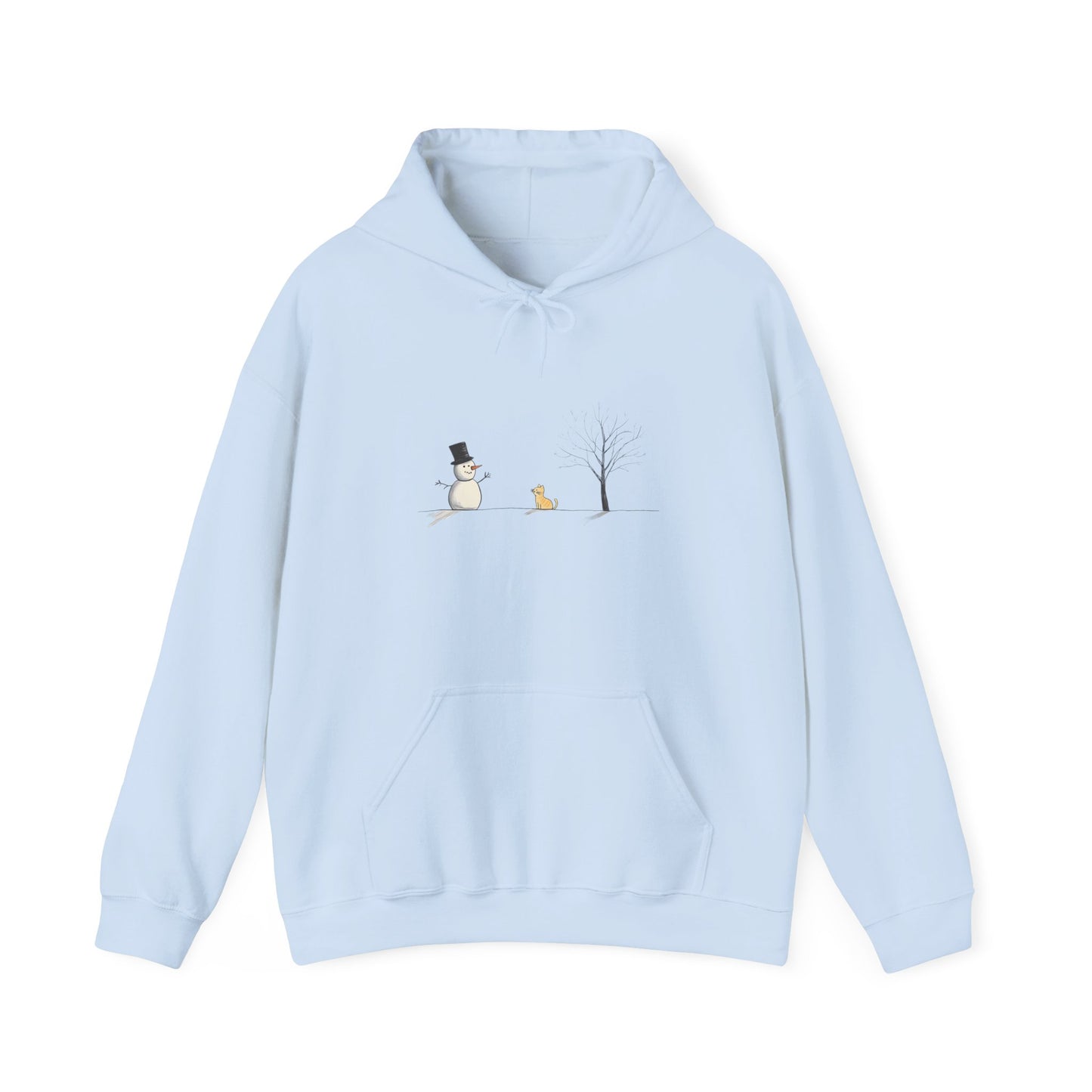Cute Snowman Tree Cat Hoodie