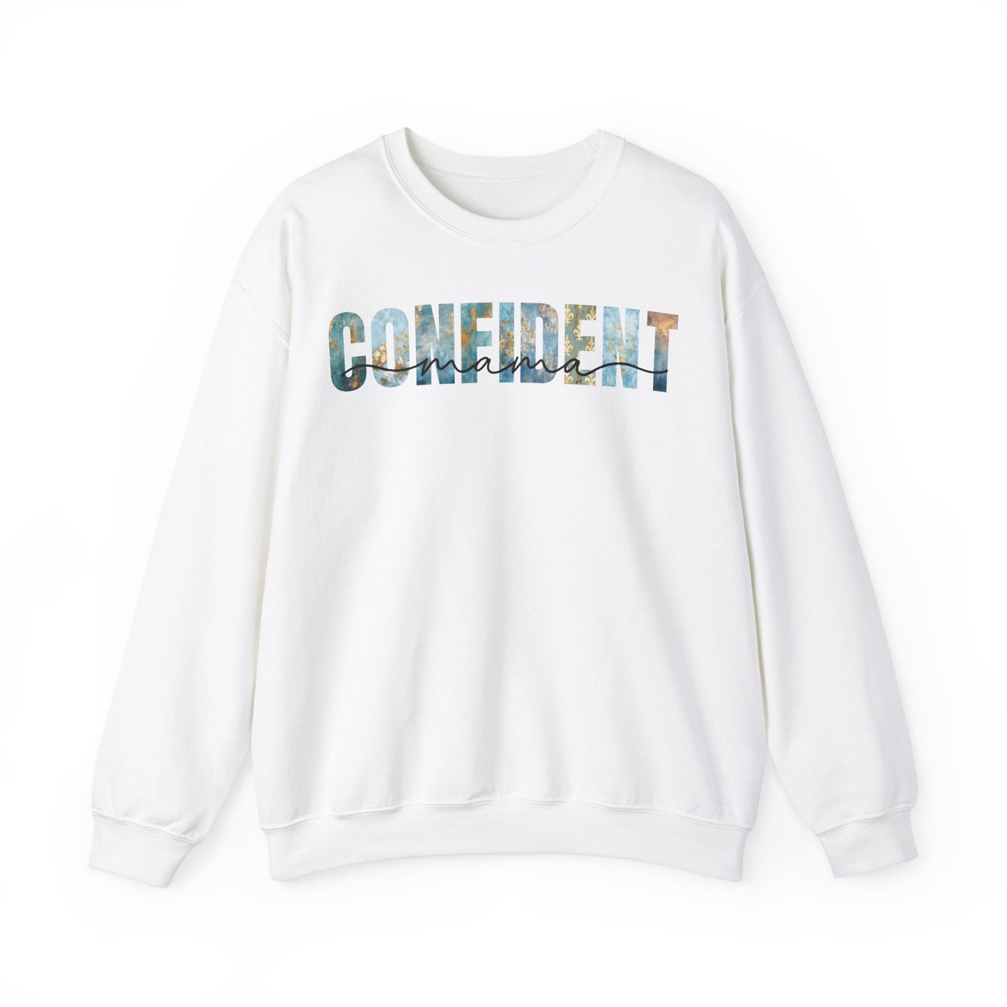 Confident Mama Blue and Golden Pattern Sweatshirt