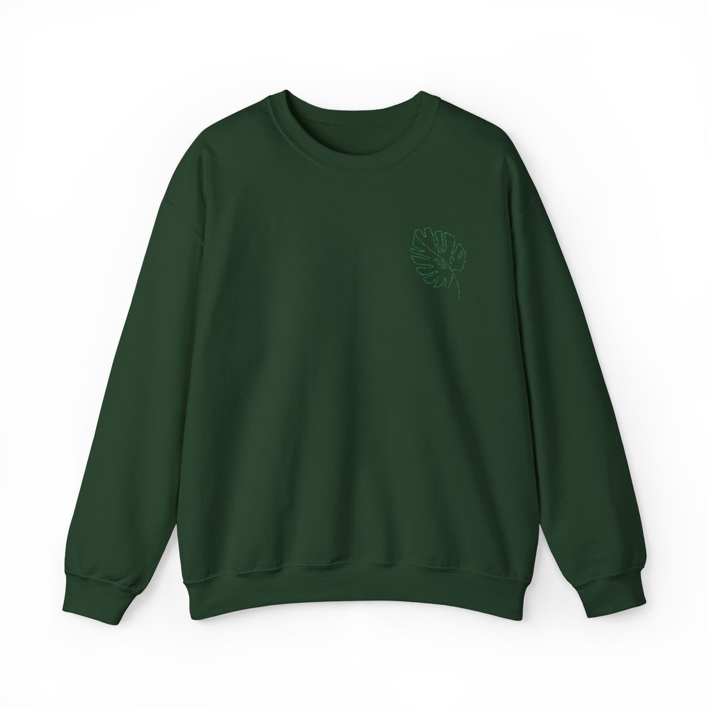 Embroidered Monstera Leaf Sweatshirt