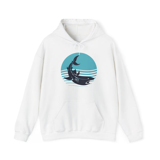 Shark Graphic and Waves Hoodie