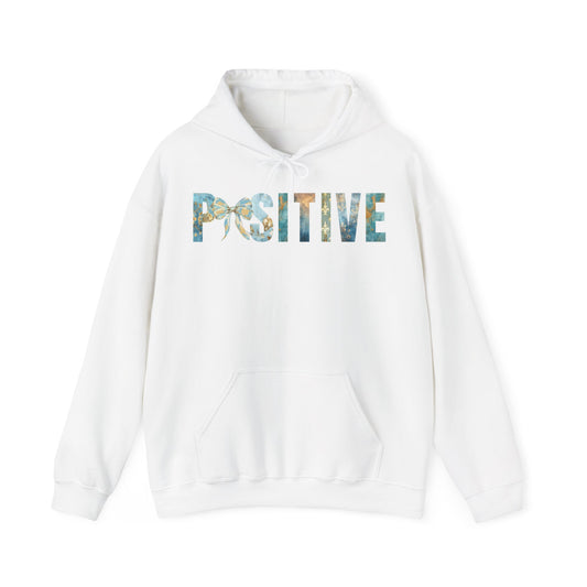 Positive Inspirational Coquette Bow Blue Golden Patterns Hoodie