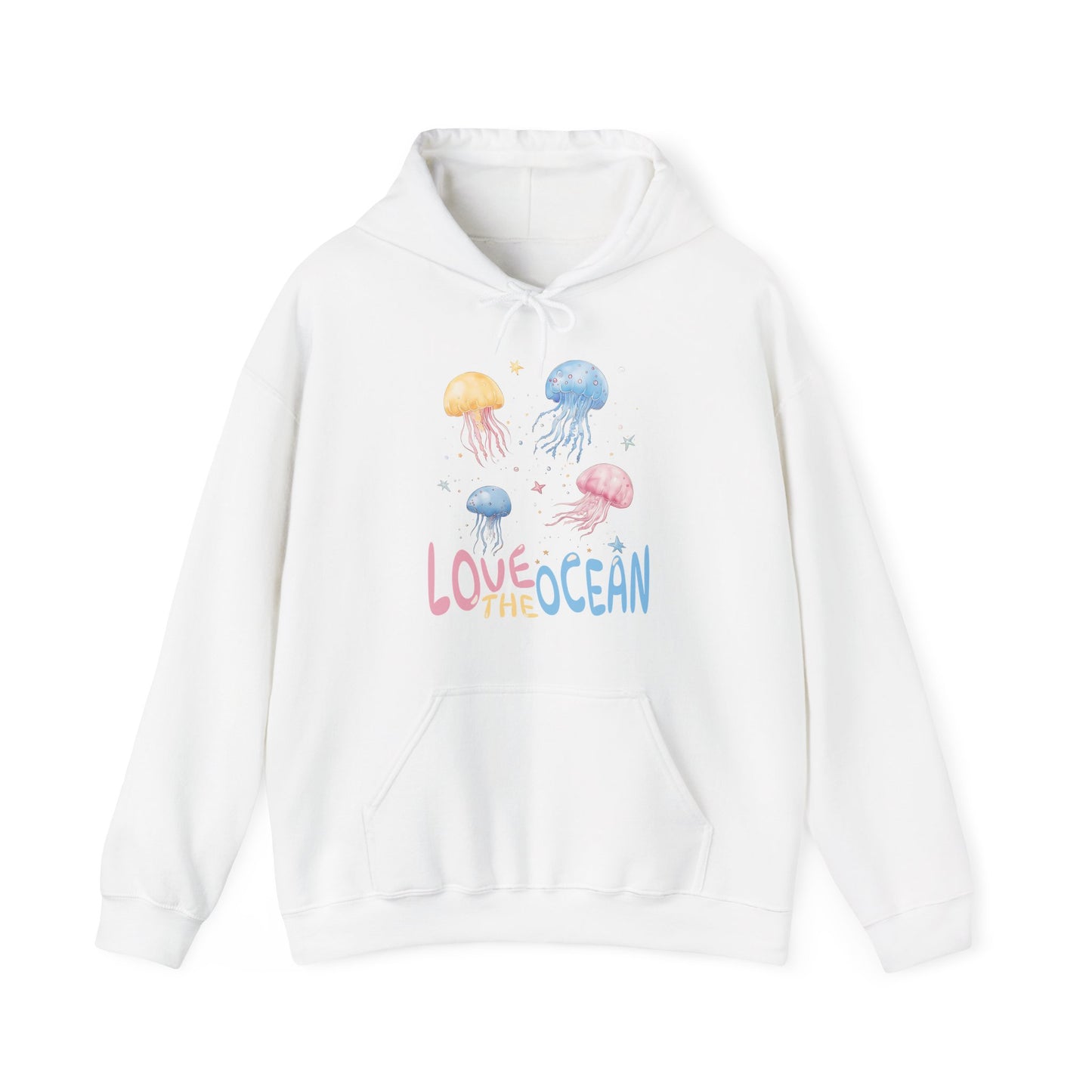 Love The Ocean Jellyfish and Stars Graphic Hoodie