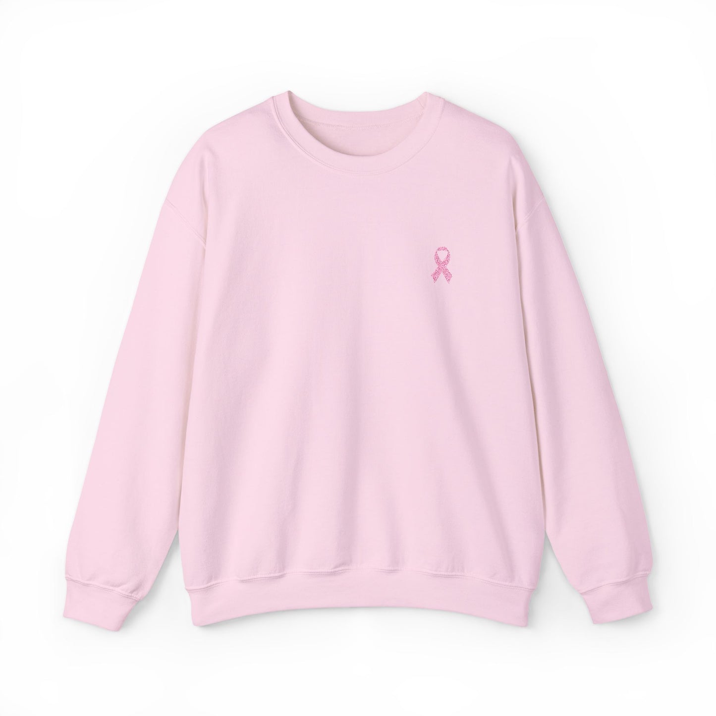 Embroidered Pink Ribbon Breast Cancer Awareness Sweatshirt