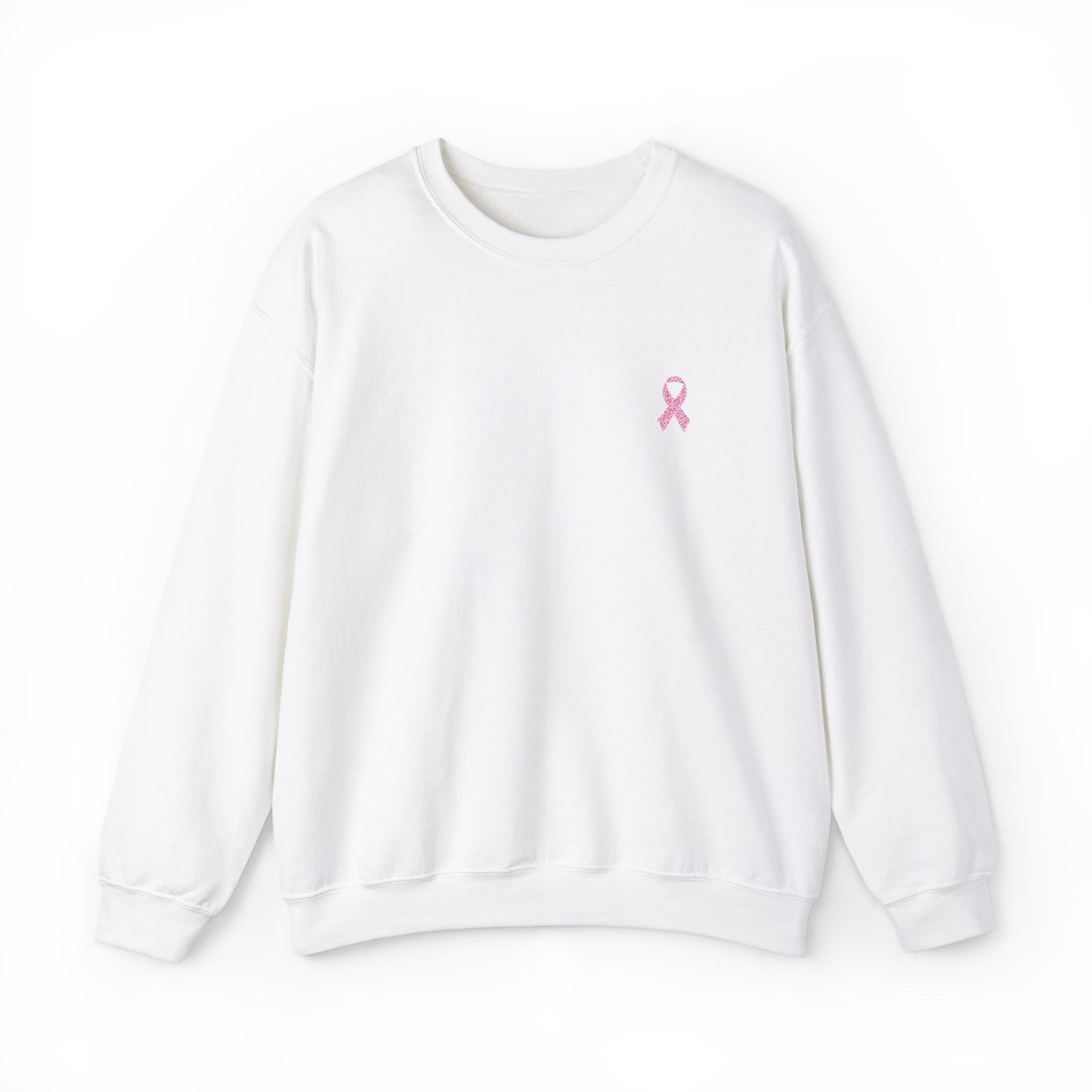 Embroidered Pink Ribbon Breast Cancer Awareness Sweatshirt