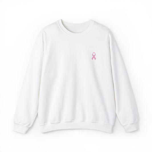 Embroidered Pink Ribbon Breast Cancer Awareness Sweatshirt