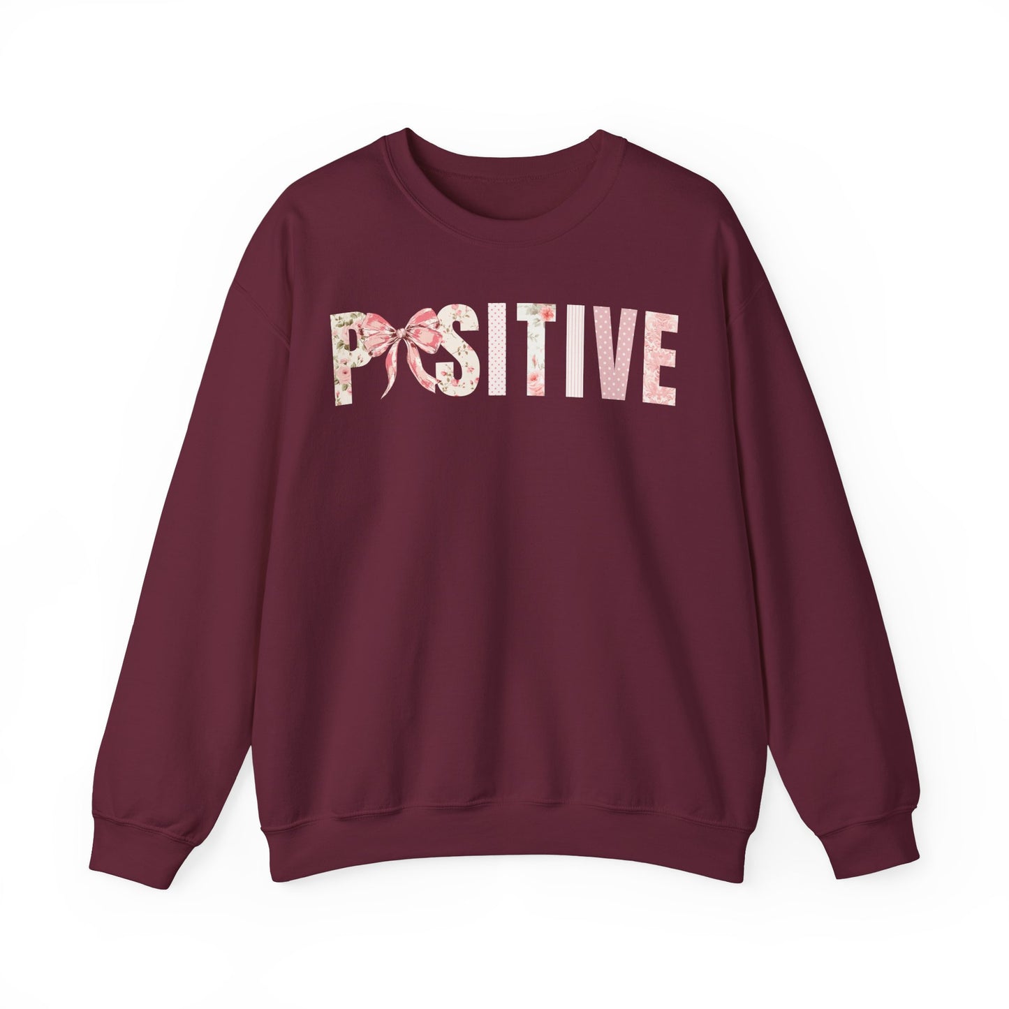 Positive Coquette Bow Pink Floral Patterns Graphic Sweatshirt