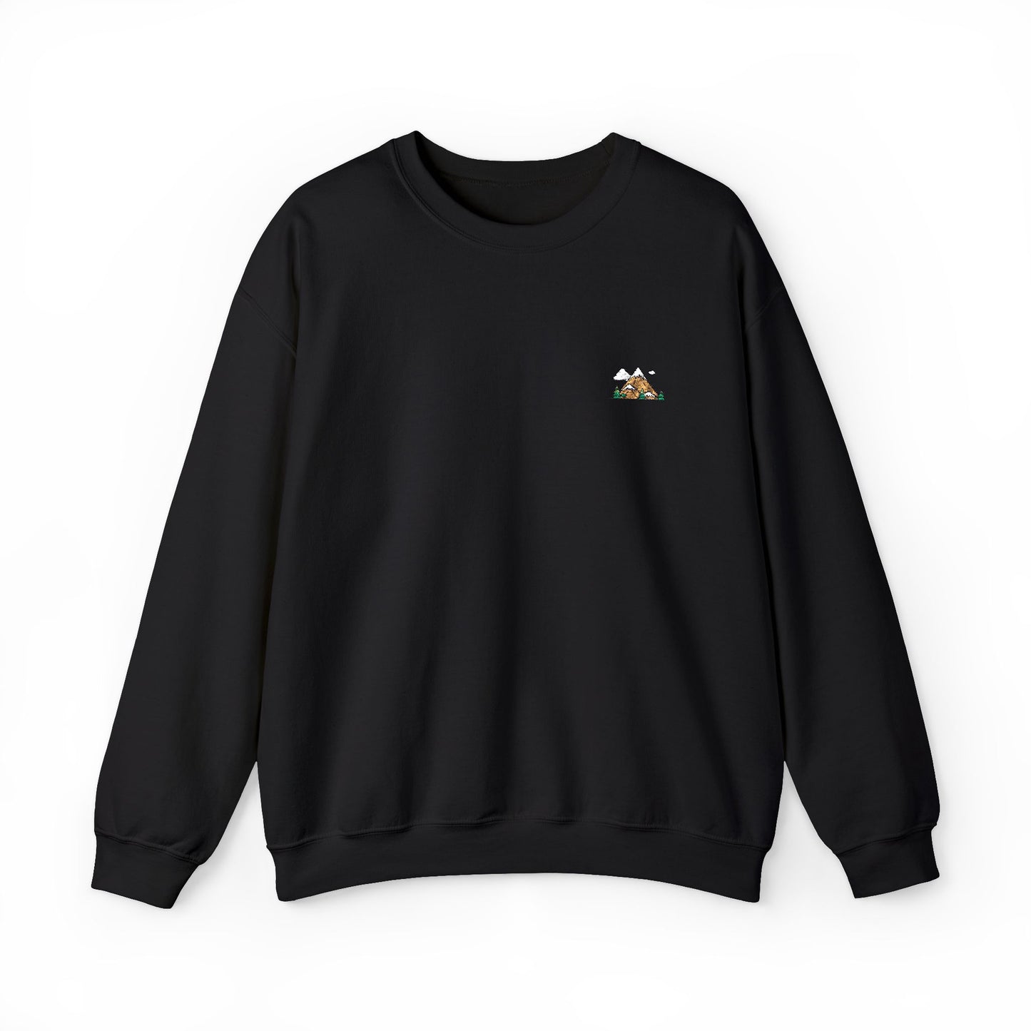 Embroidered Mountain Sky and Trees Sweatshirt