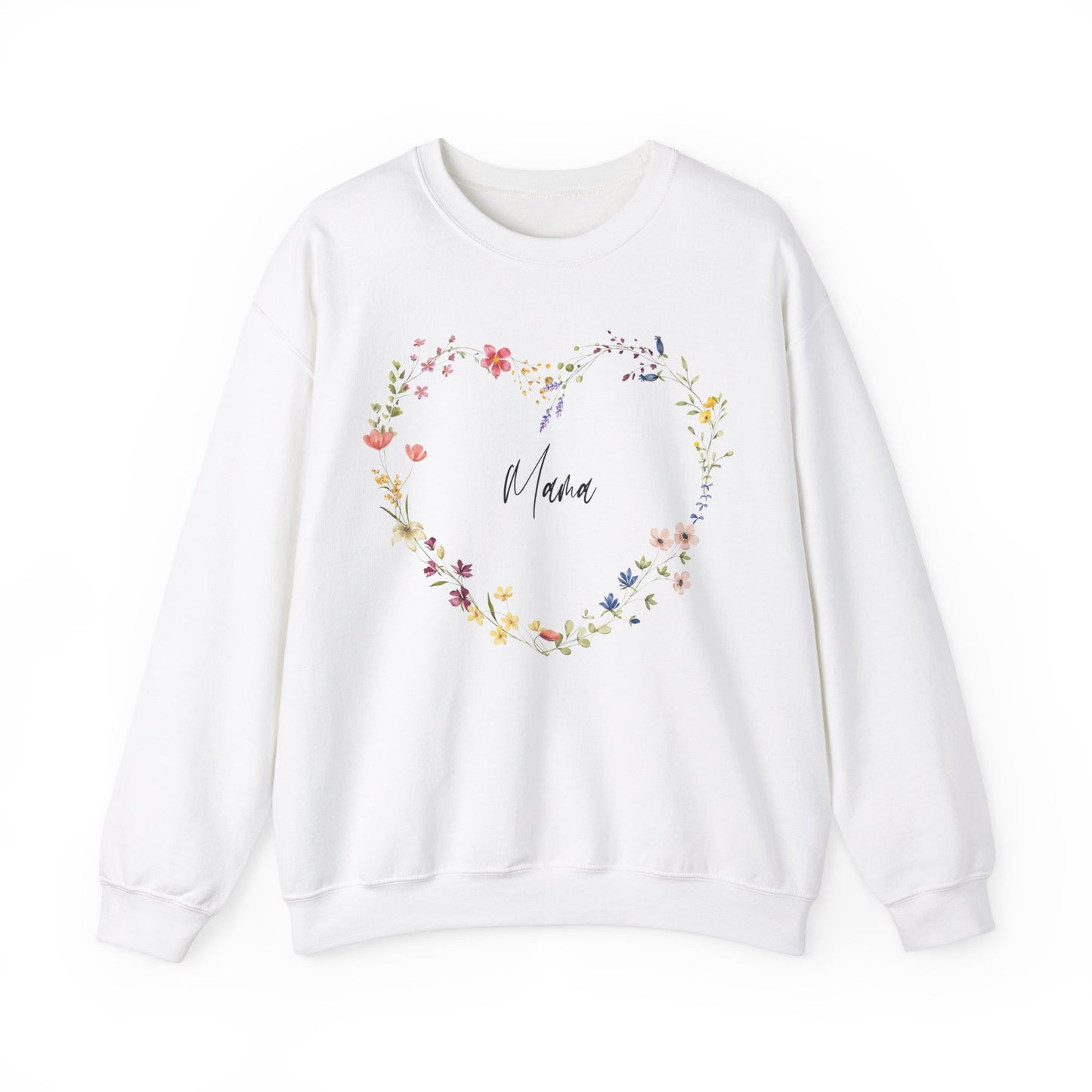 Mama Wildflowers In Heart Shape Sweatshirt