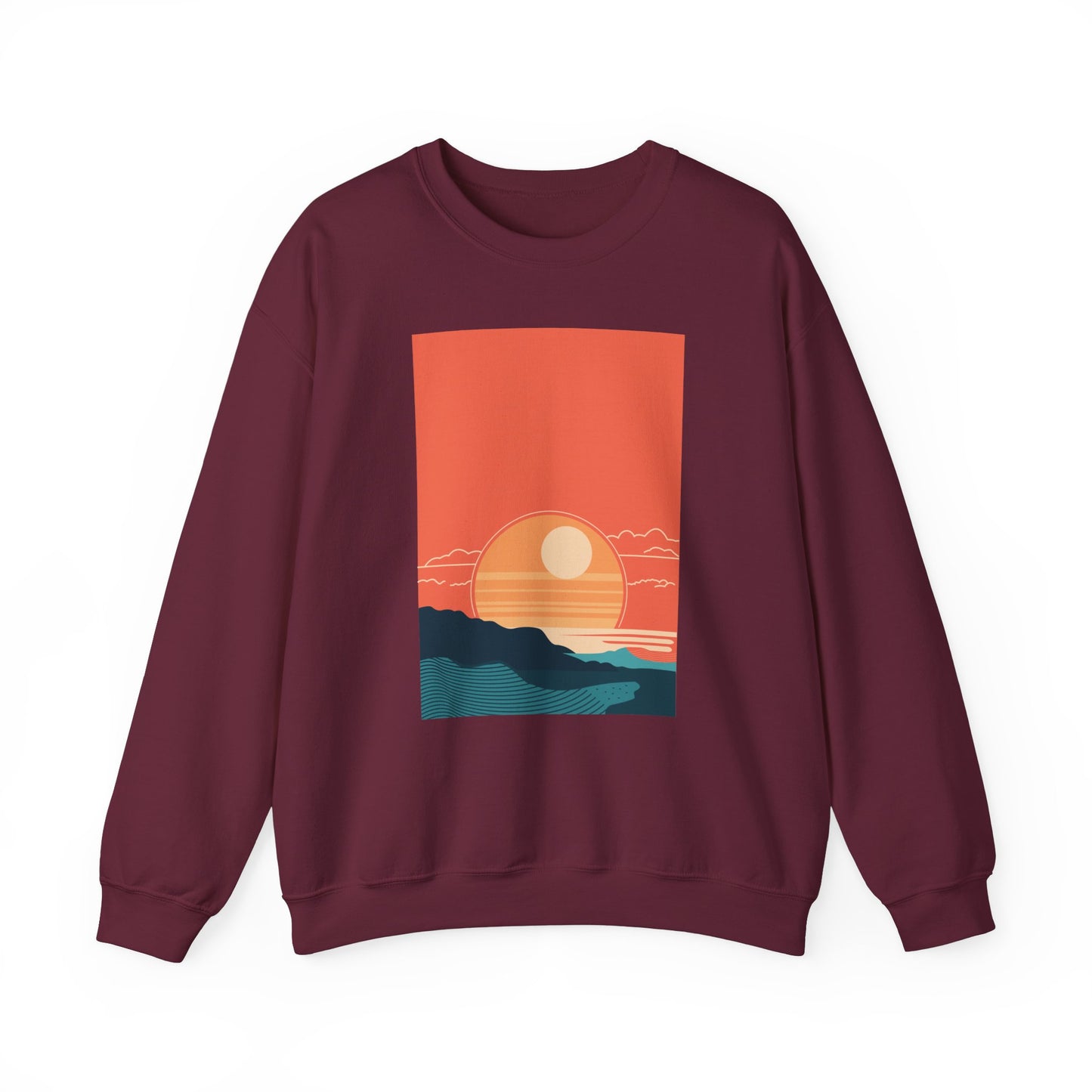 Minimal Boho Sunset Graphic Sweatshirt