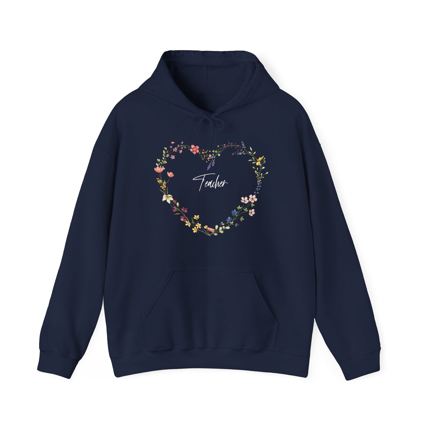 Teacher Wildflowers In Heart Shape Hoodie