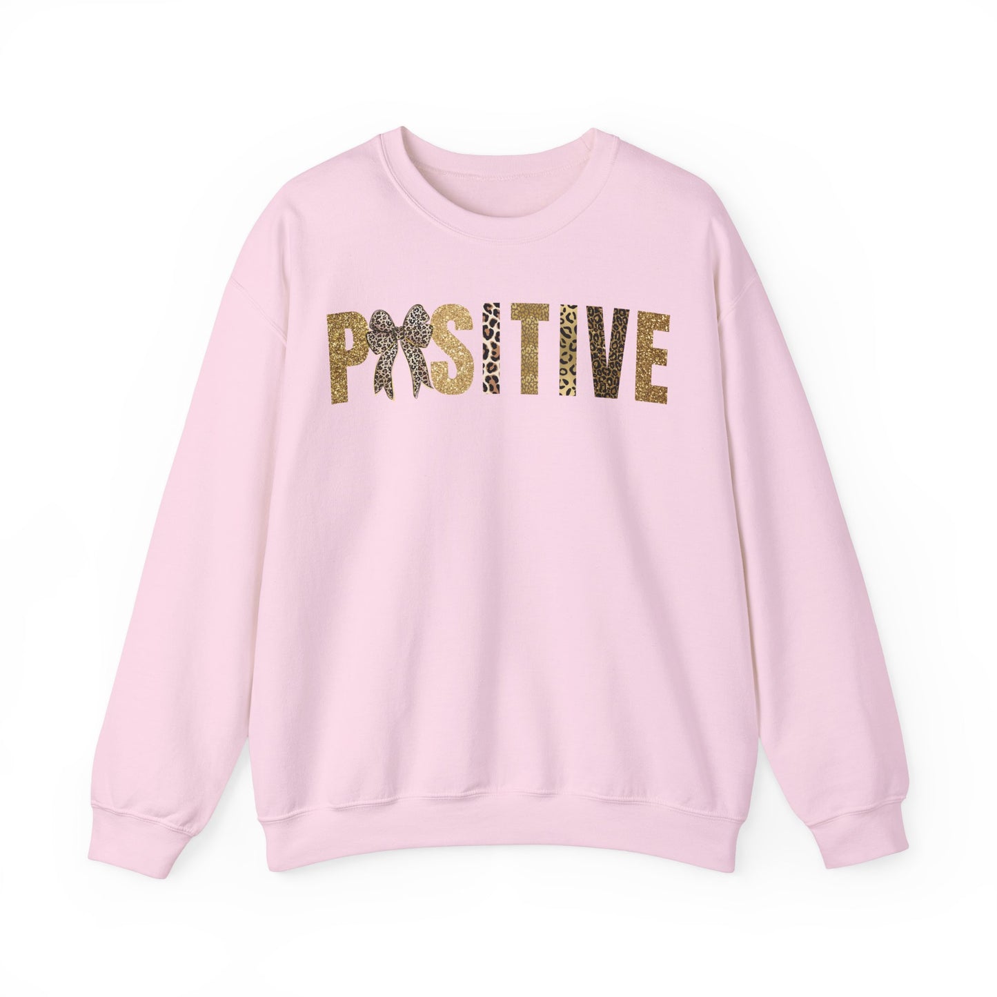 Positive Coquette Bow Glitter Leopard Patterns Sweatshirt