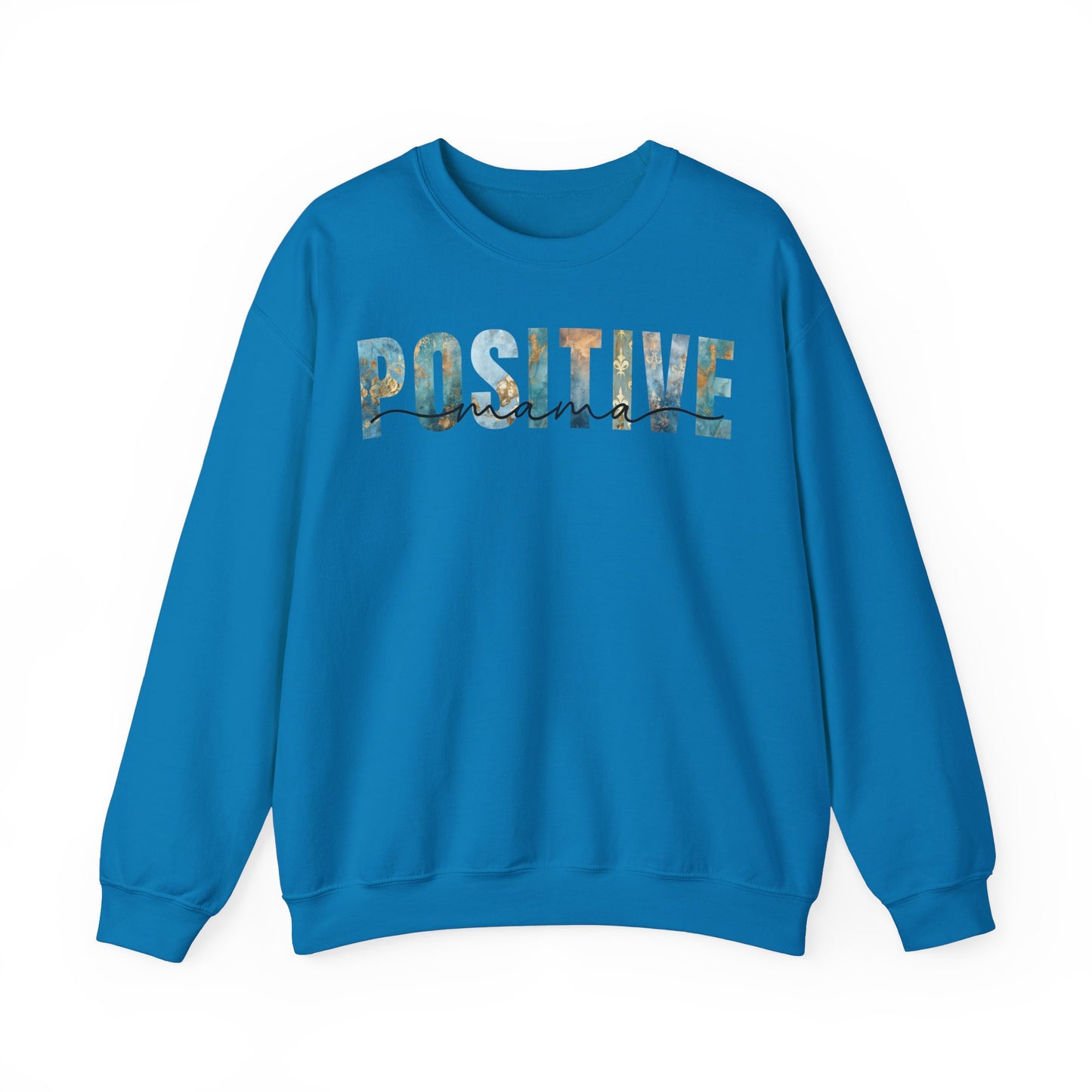 Positive Mama Blue Golden Patterns Sweatshirt