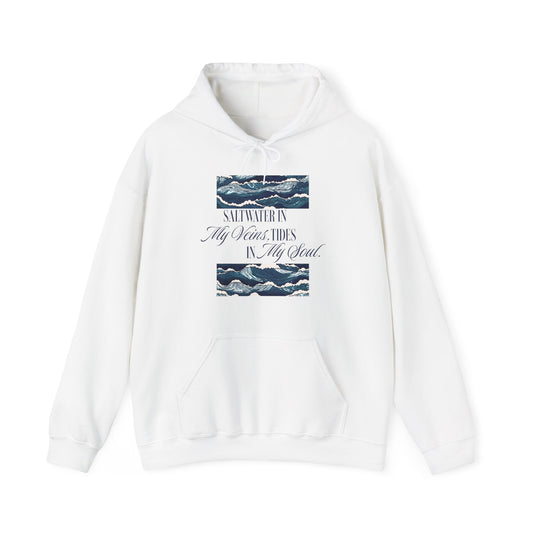 Saltwater In My Veins Tides In My Soul With Ocean Waves Hoodie