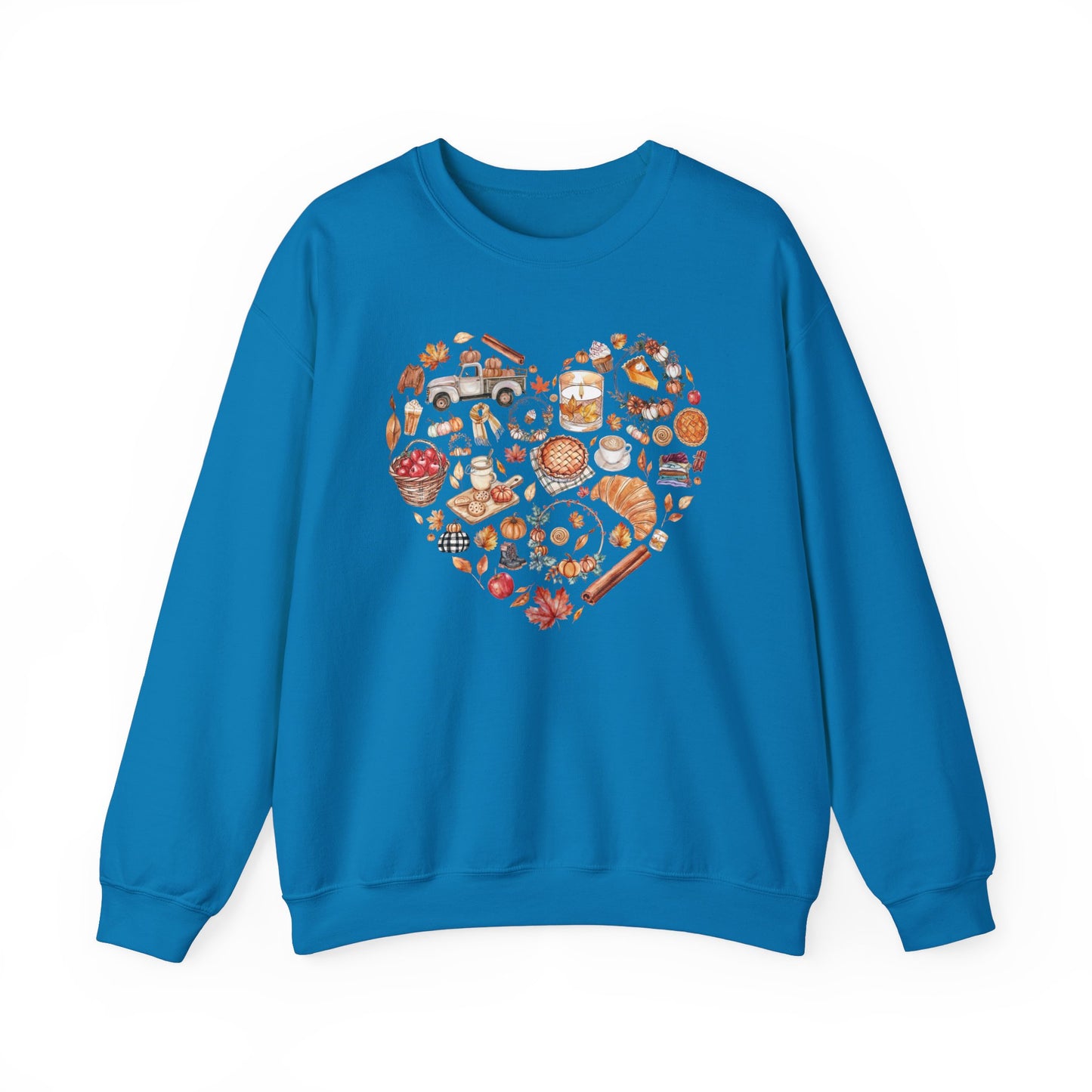 Fall Graphics In Heart Shape Sweatshirt