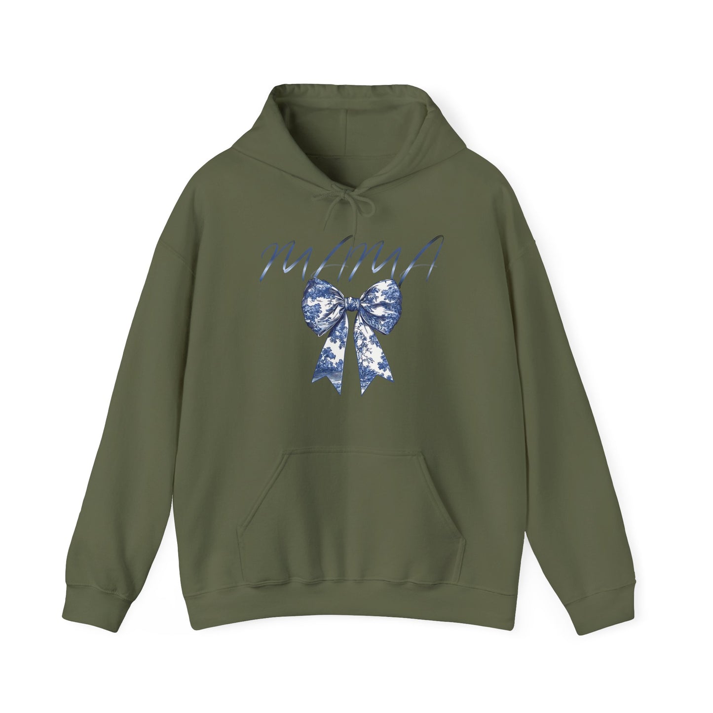 Toile De Jouy Blue Coquette Bow Mama Hoodie