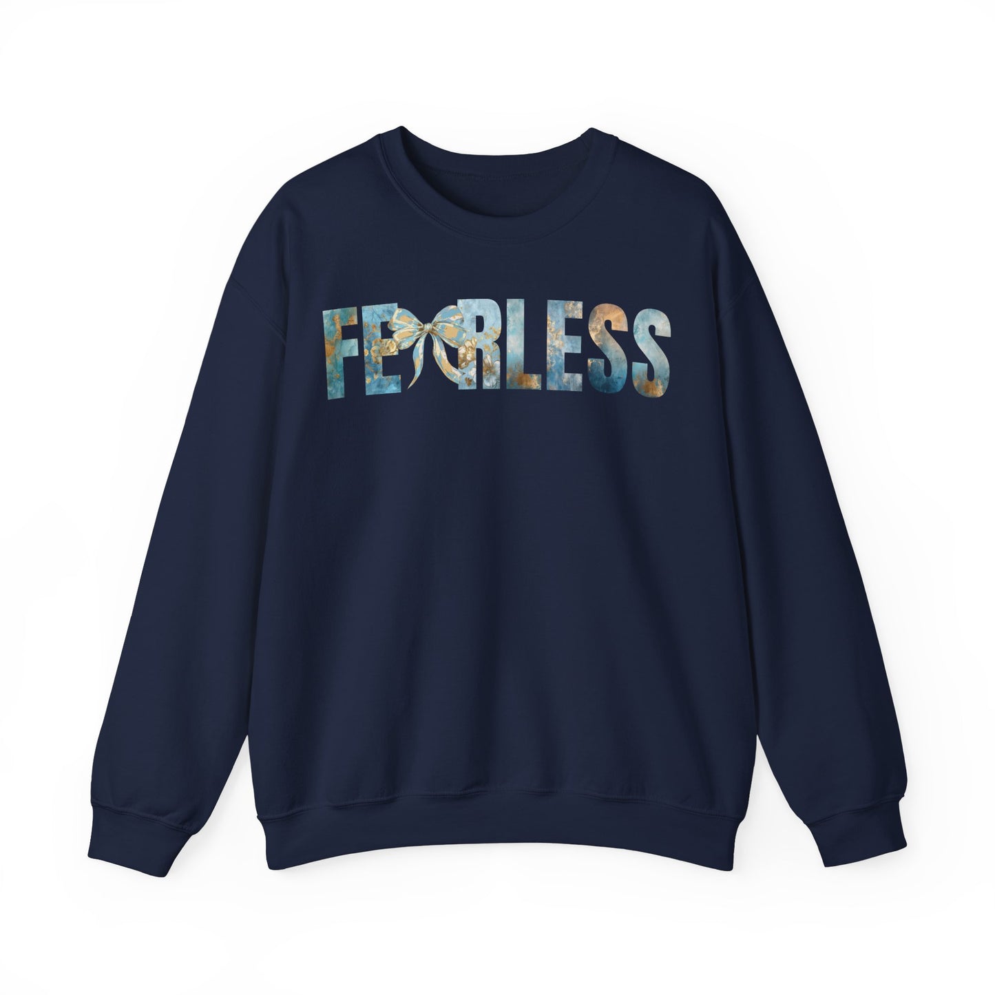 Fearless Golden and Blue Coquette Bow Sweatshirt